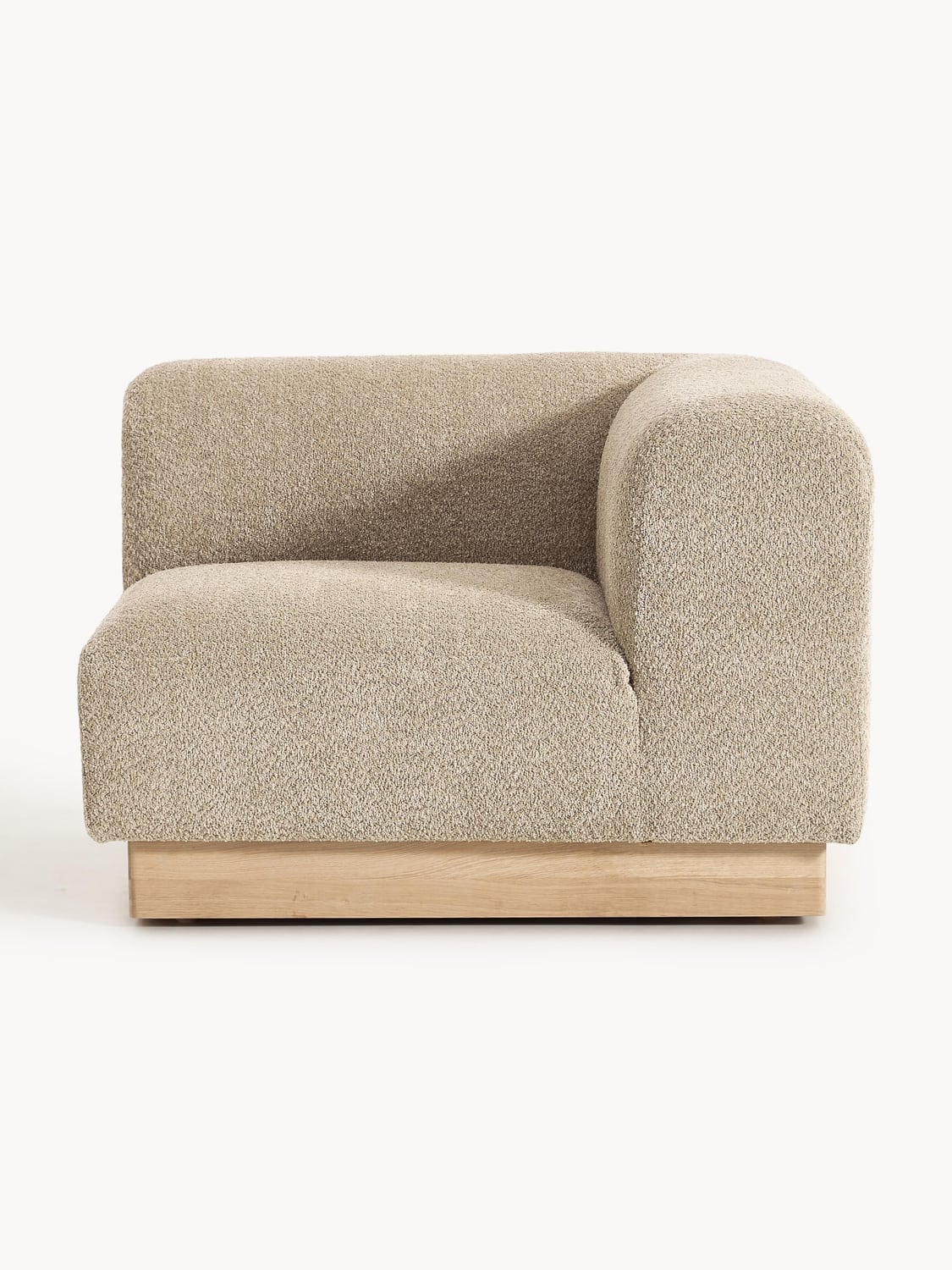 Natalie Corner Module in Teddy Bouclé — Warm Grey