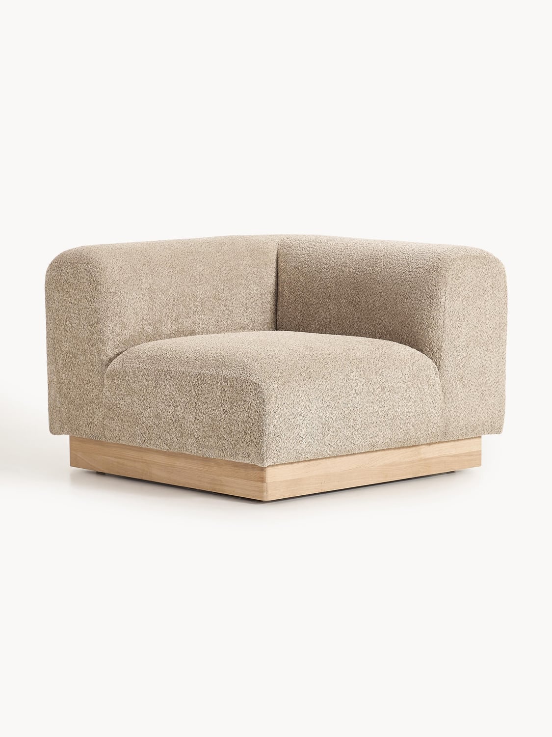 Natalie Corner Module in Teddy Bouclé — Warm Grey