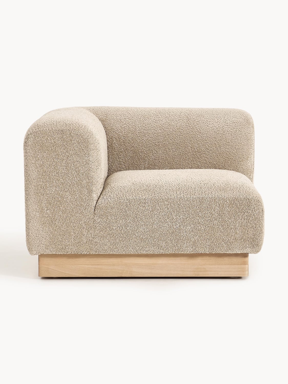 Natalie Corner Module in Teddy Bouclé — Warm Grey