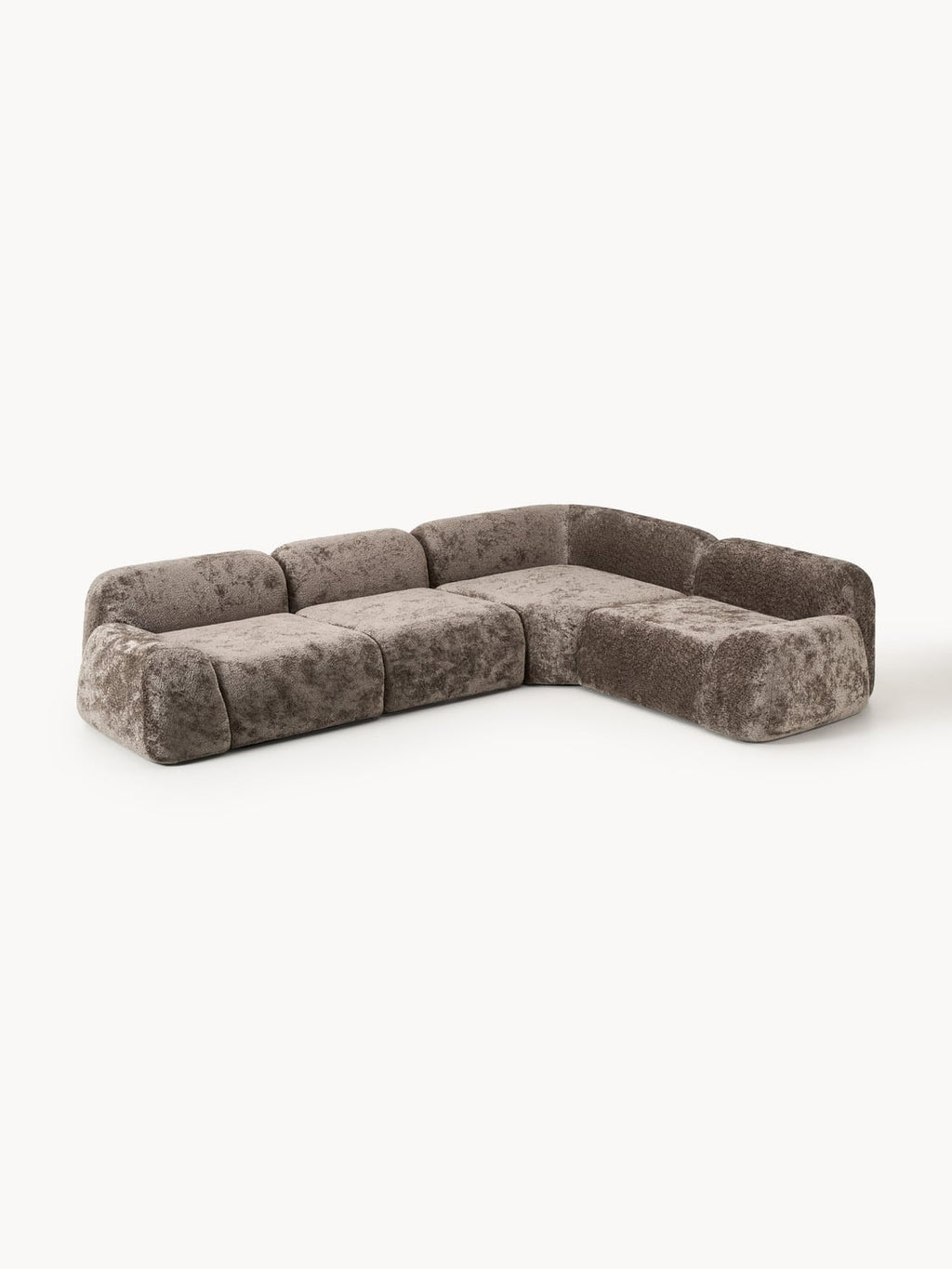 Wolke Modular Teddy Bouclé Corner Sofa (4-seater) — Taupe