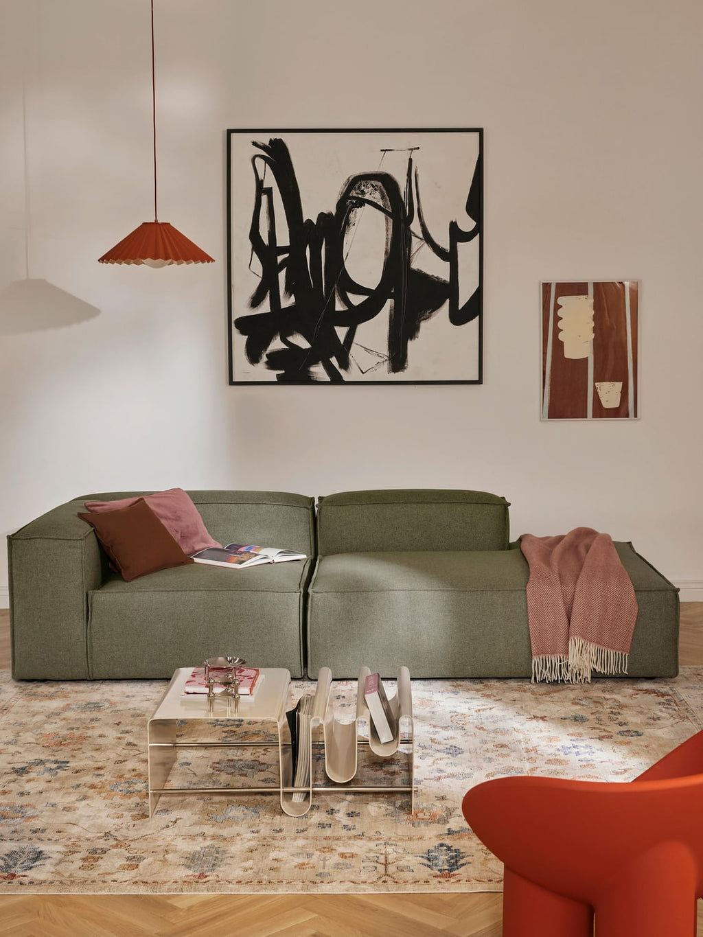 Lennon Modular Ottoman — Olive