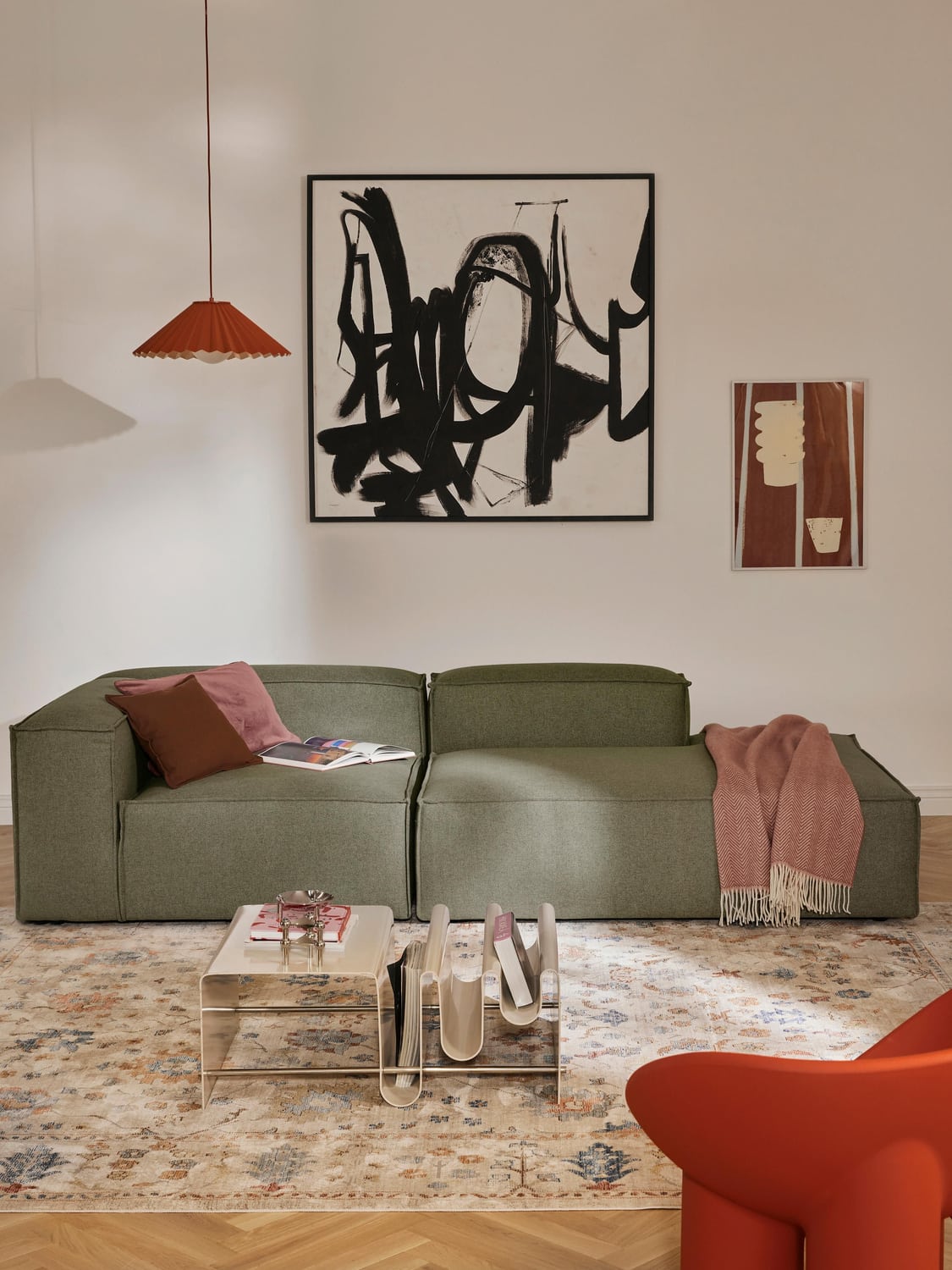 Lennon Modular Ottoman — Olive