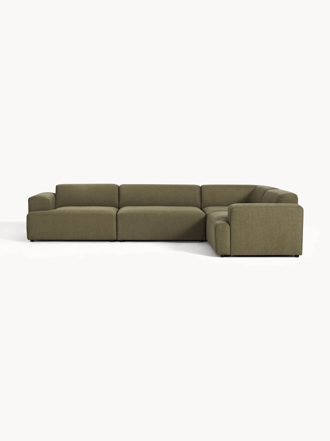 Melva Large Corner Sofa (4-seater) — Olive