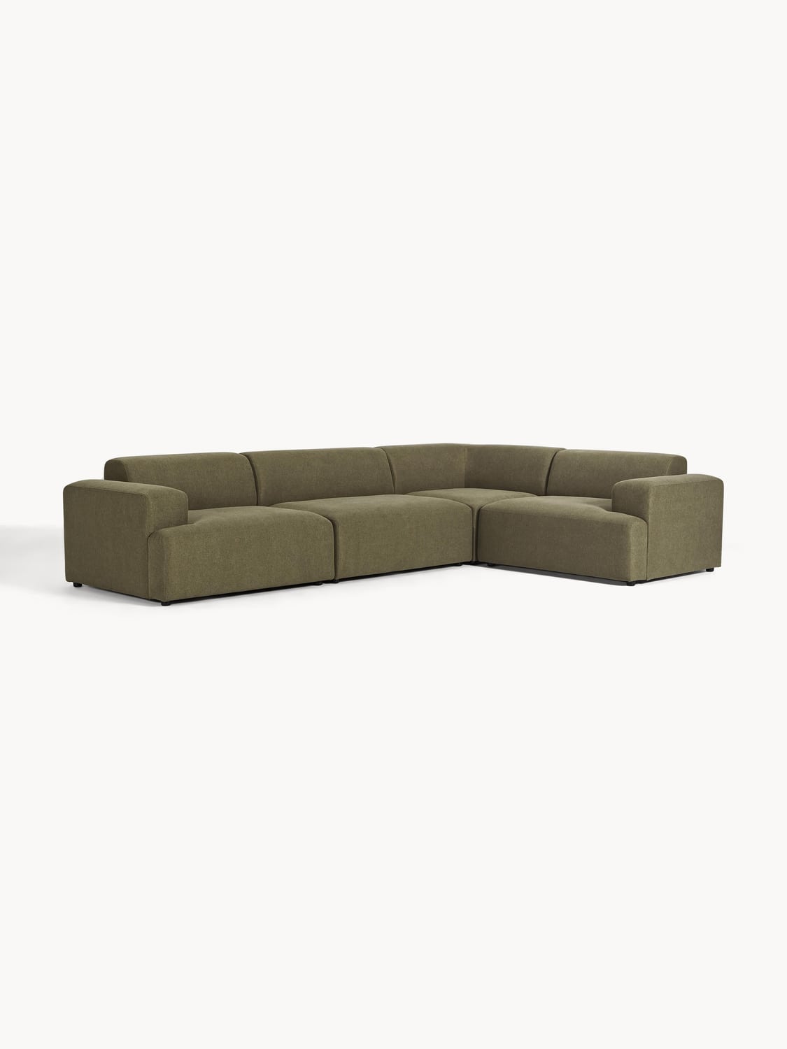 Melva Large Corner Sofa (4-seater) — Olive