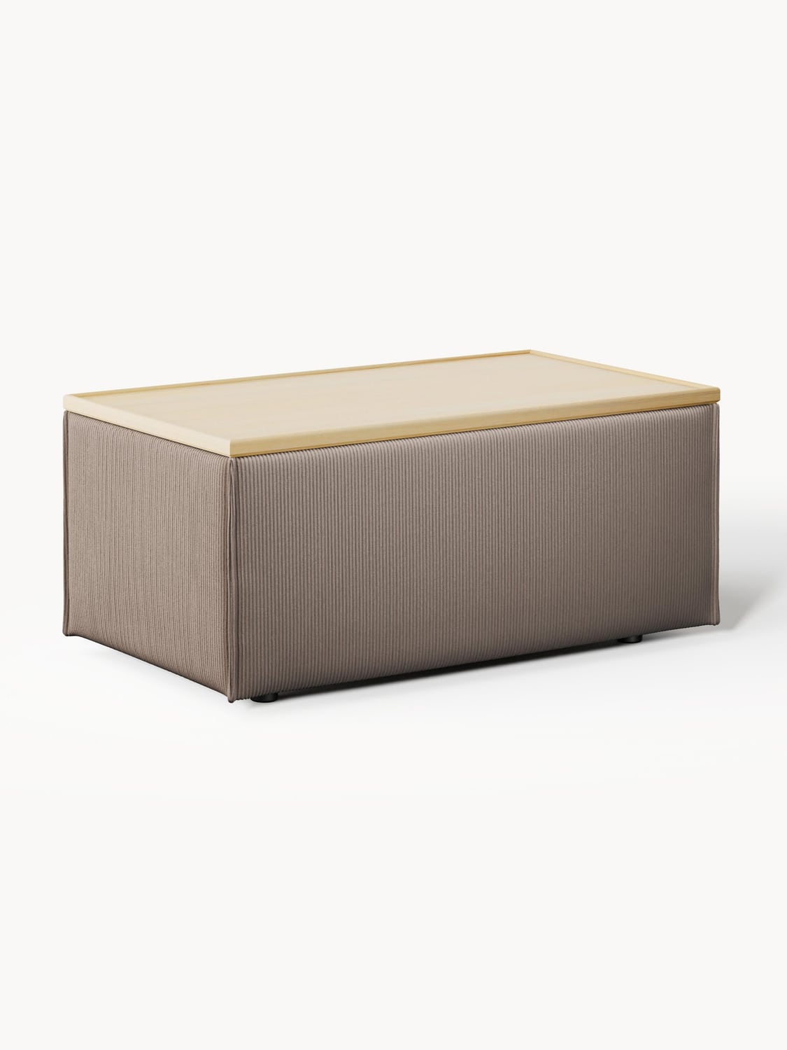 Lennon Sofa Ottoman in Corduroy with Storage — Driftwood
