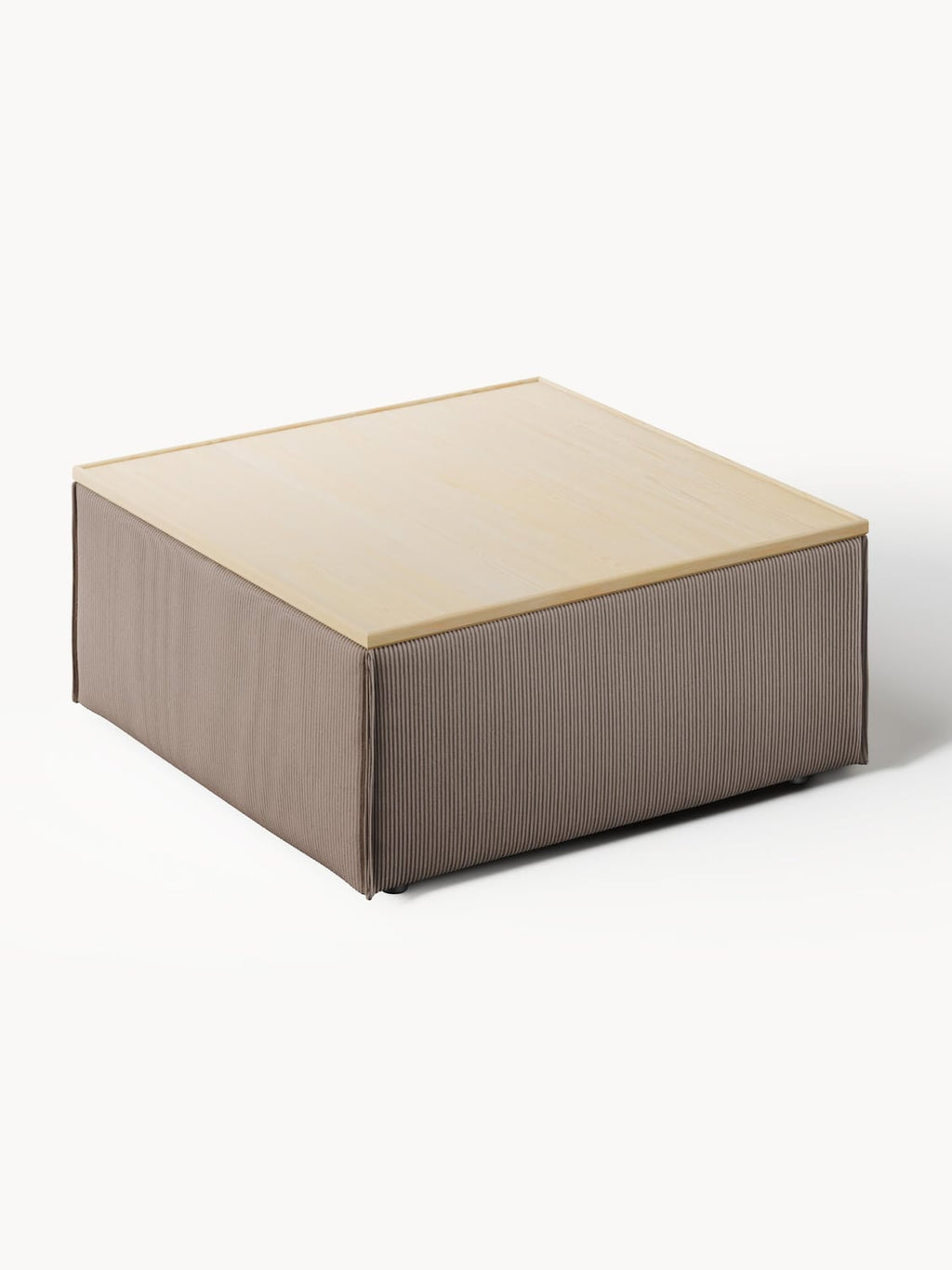 Lennon Sofa Ottoman in Corduroy with Storage — Pebble