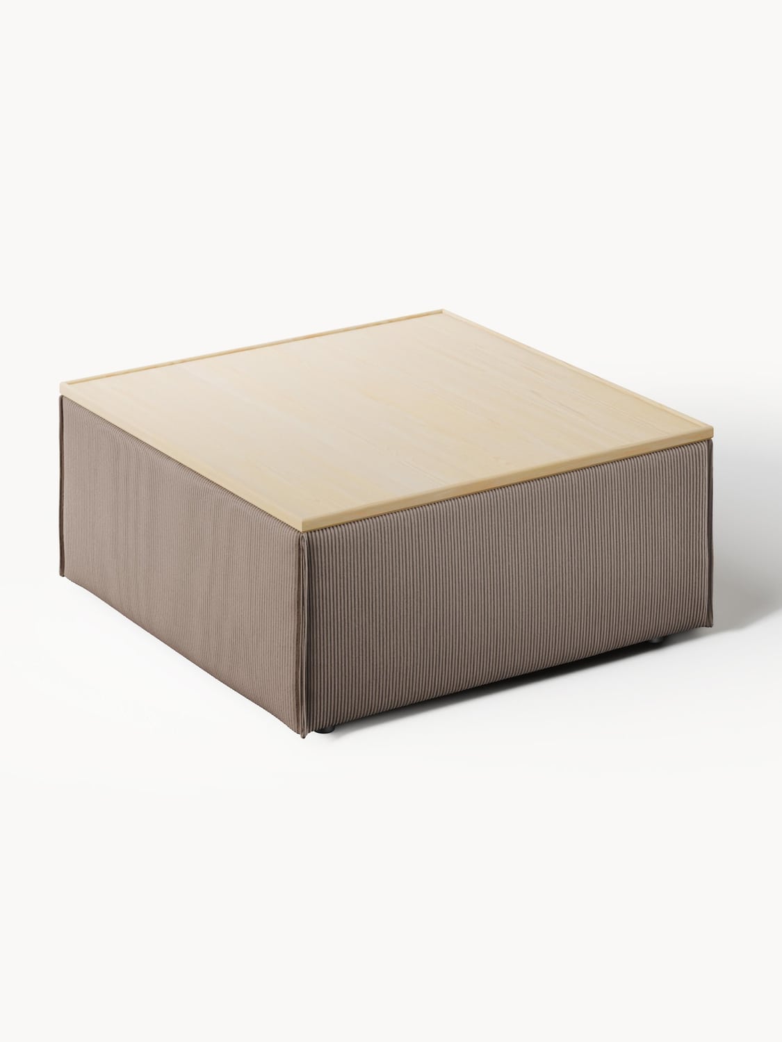Lennon Sofa Ottoman in Corduroy with Storage — Pebble