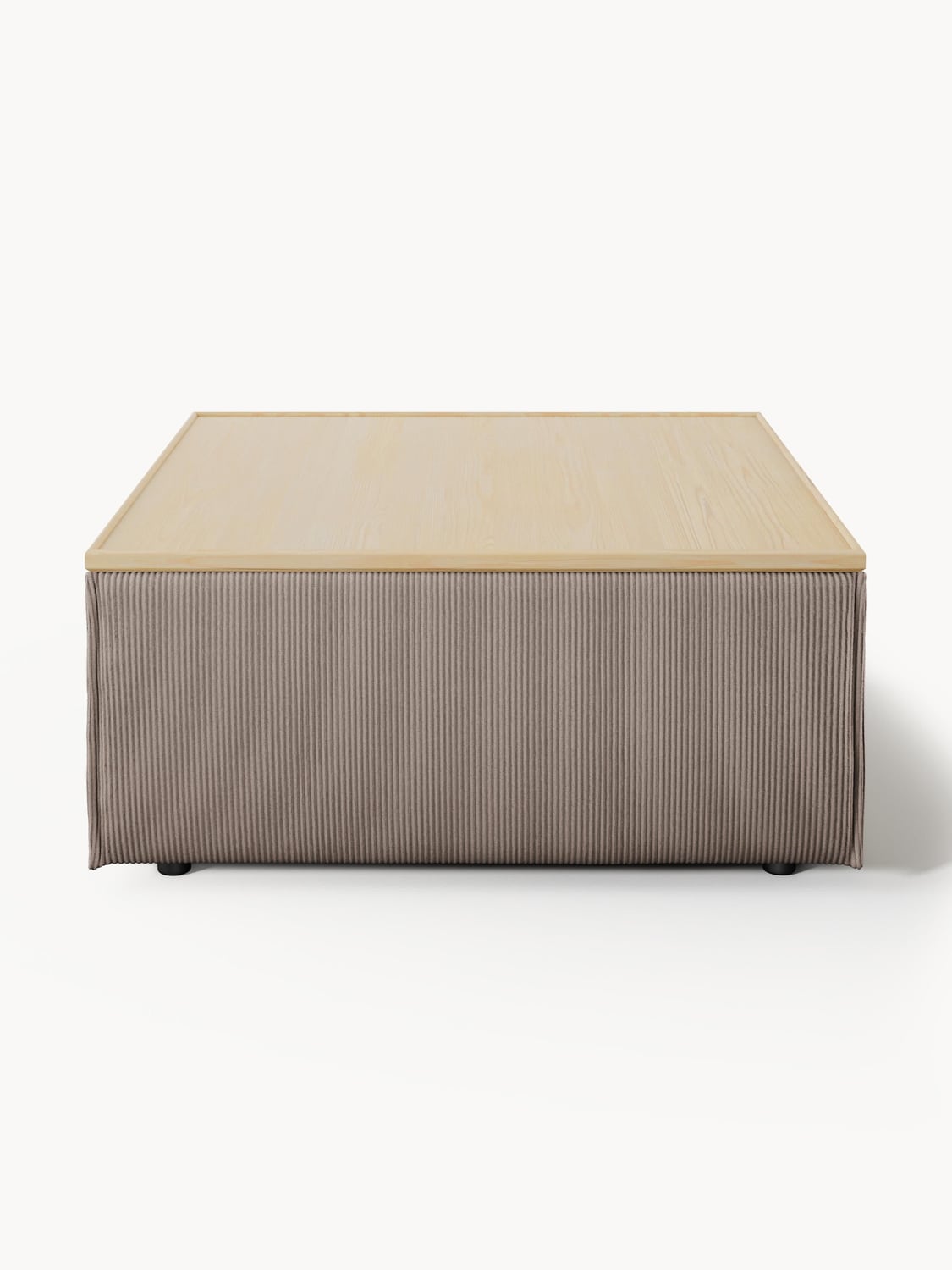 Lennon Sofa Ottoman in Corduroy with Storage — Pebble
