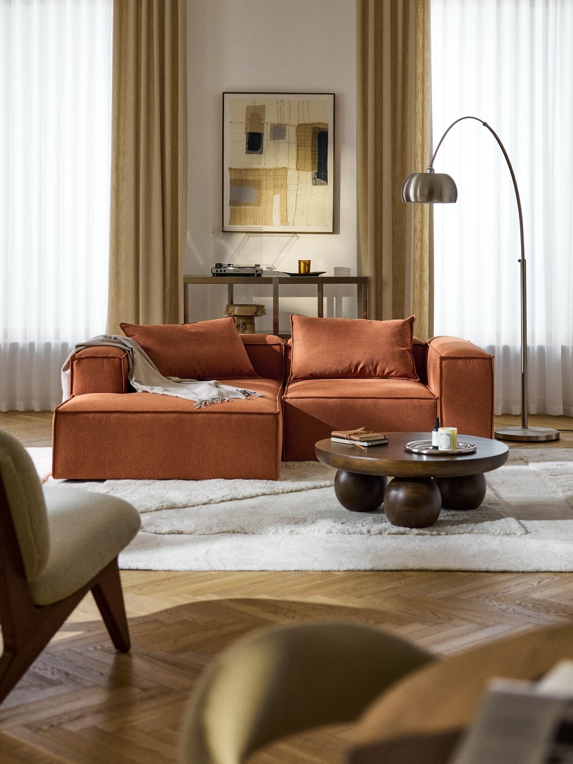 Lennon Modular Corner Sofa (2-seater) — Terracotta