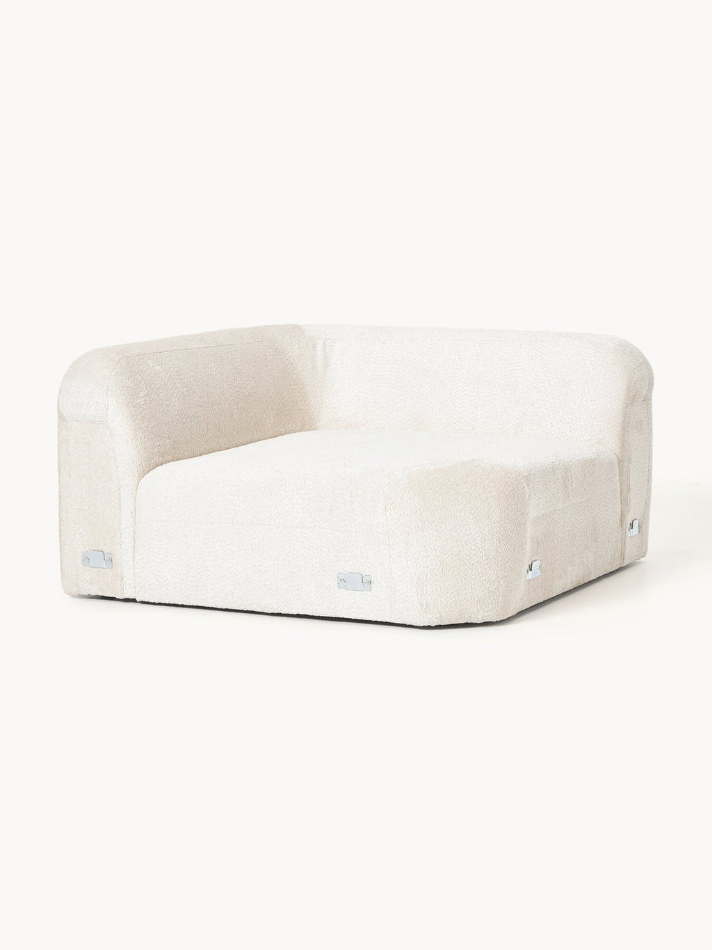 Wolke Round Teddy Bouclé Corner Module — Off-White