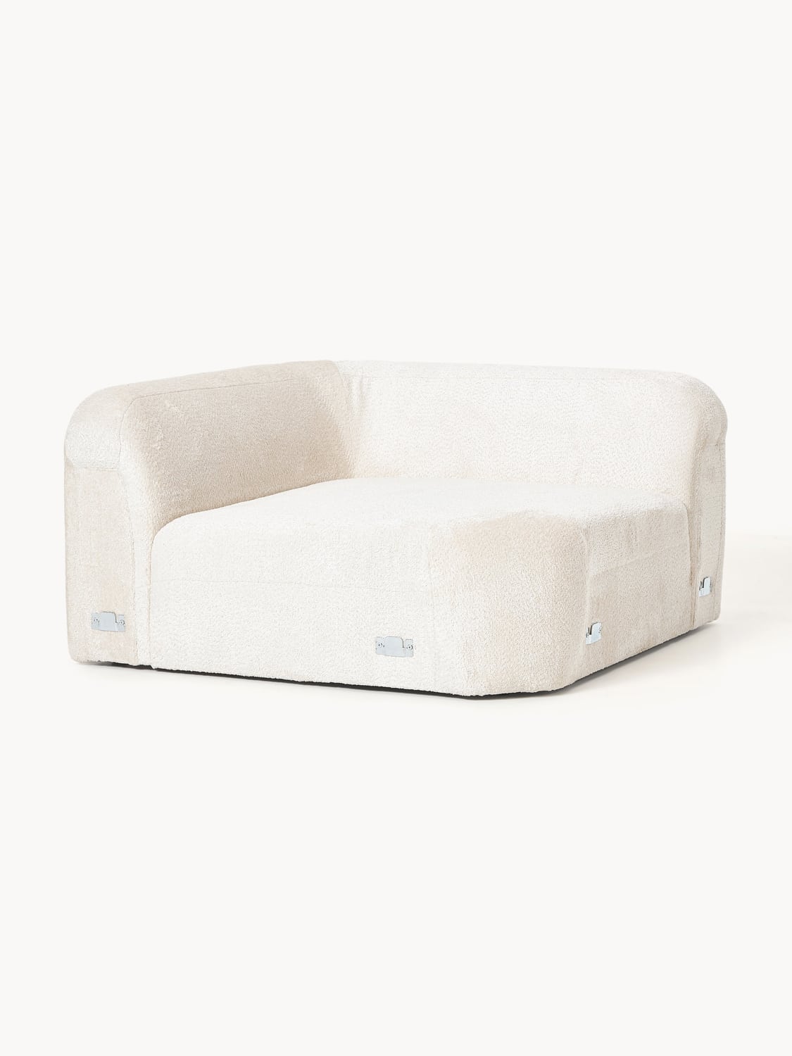 Wolke Round Teddy Bouclé Corner Module — Off-White