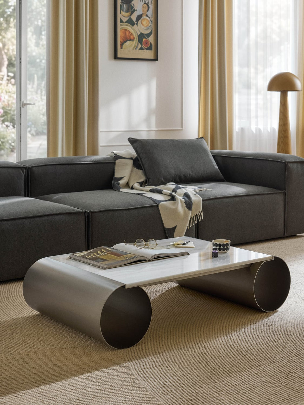 Blaze Coffee Table with Marble Top