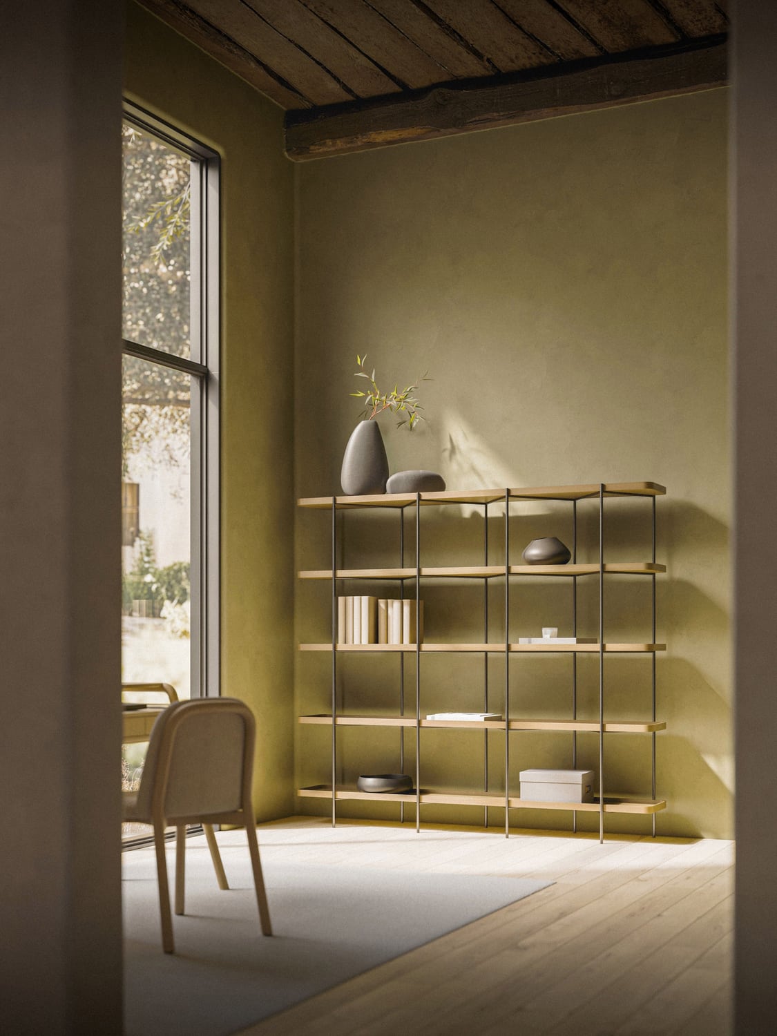 Renee Large Wooden Shelving Unit — Oatmeal
