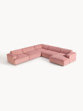 Melva XL Corduroy Corner Sofa — Pink