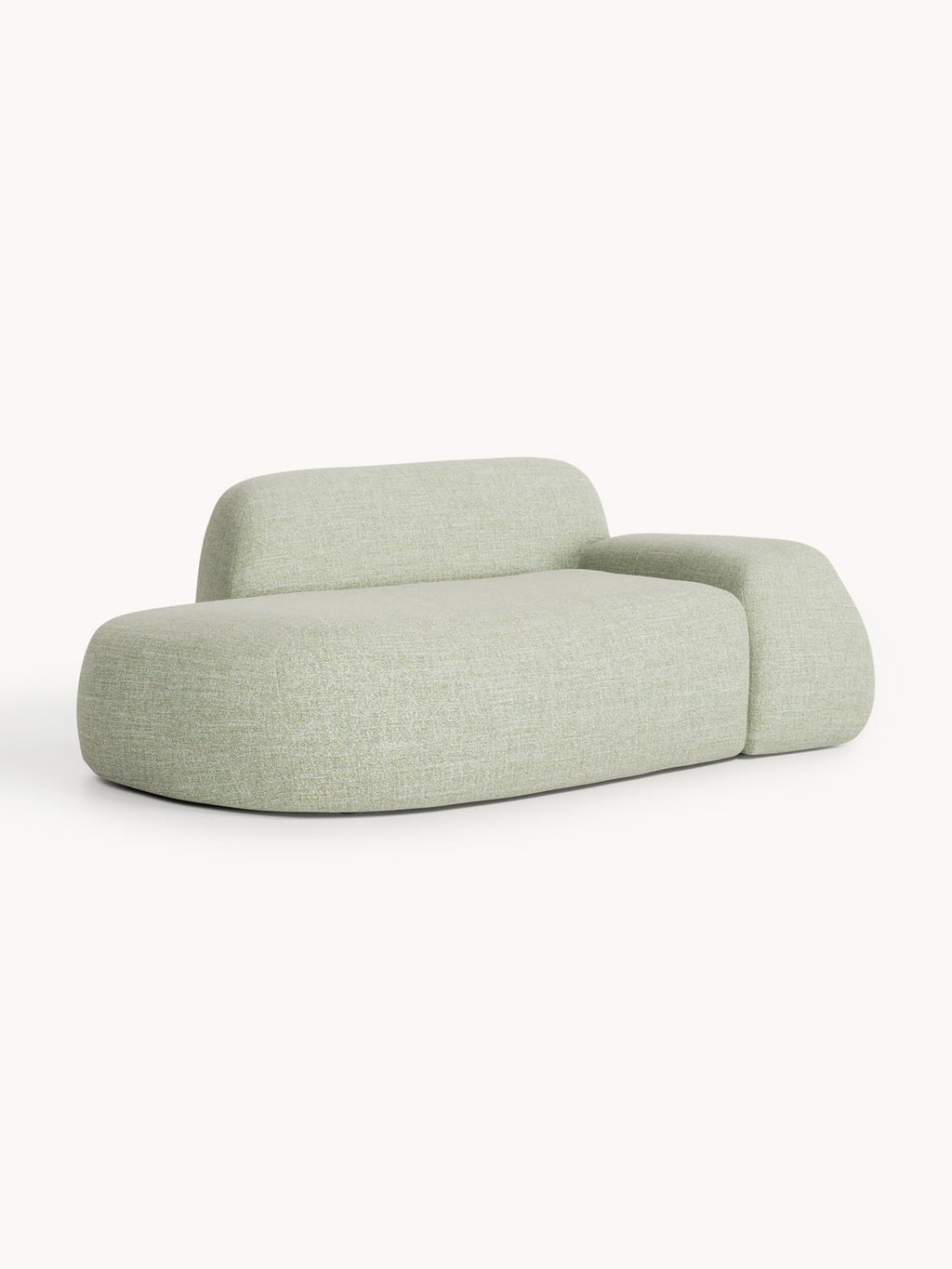 Wolke Bouclé Sofa (2-seater) with Chaise Longue — Oatmeal