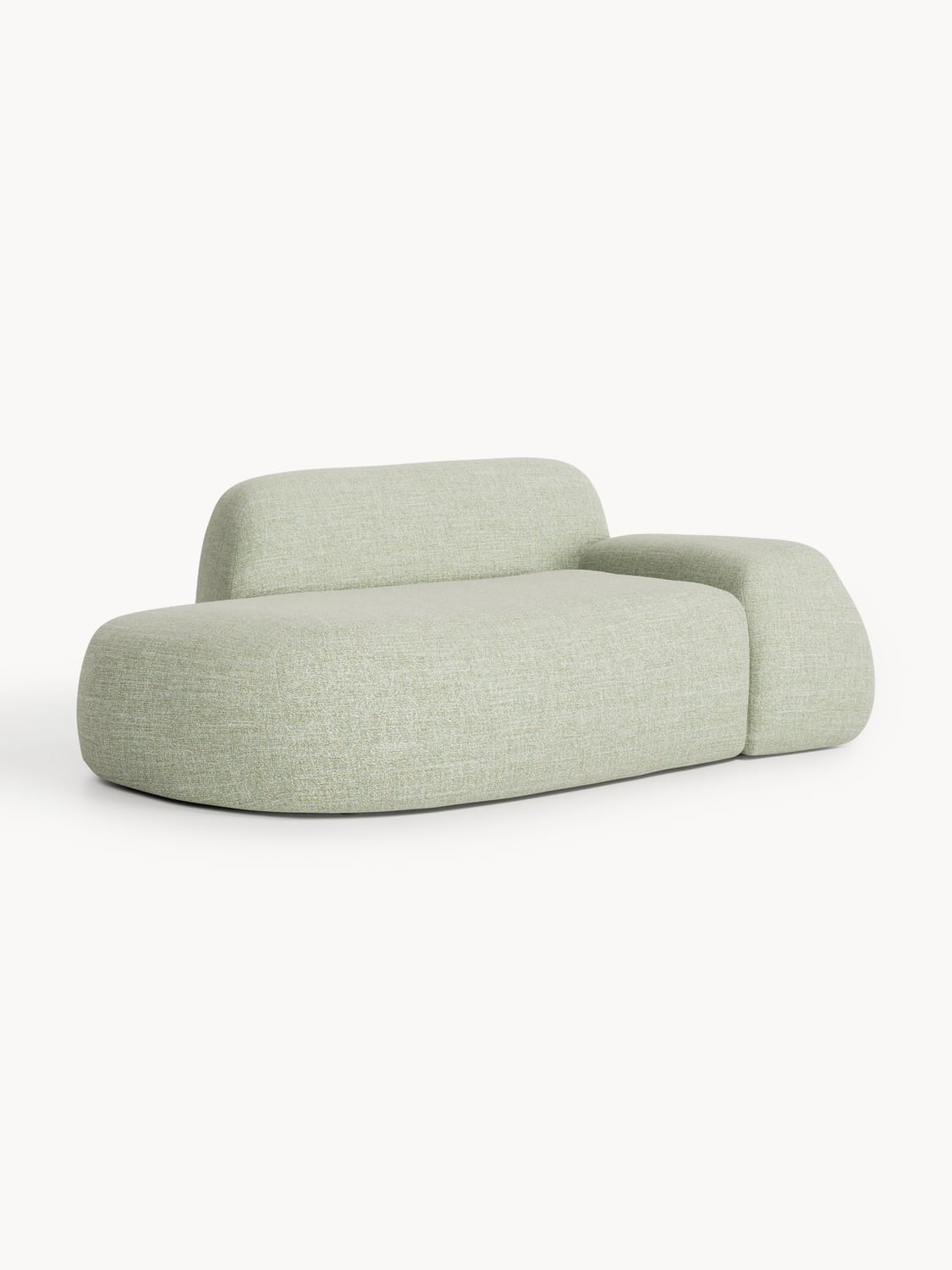Wolke Bouclé Sofa (2-seater) with Chaise Longue — Oatmeal