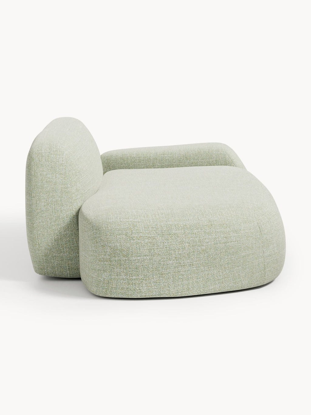 Wolke Bouclé Sofa (2-seater) with Chaise Longue — Oatmeal
