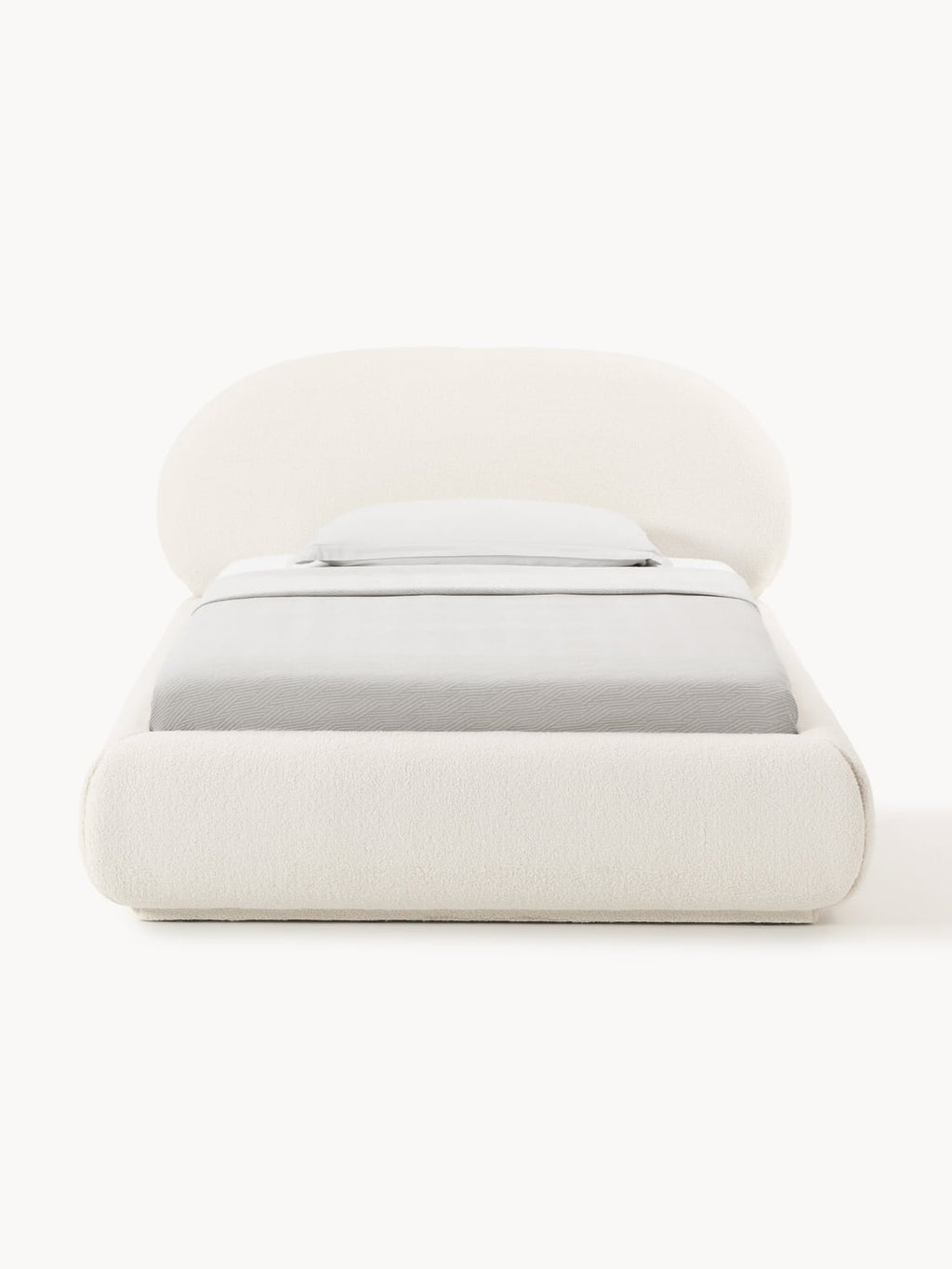Alba Teddy-Upholstered Single Bed with Storage
