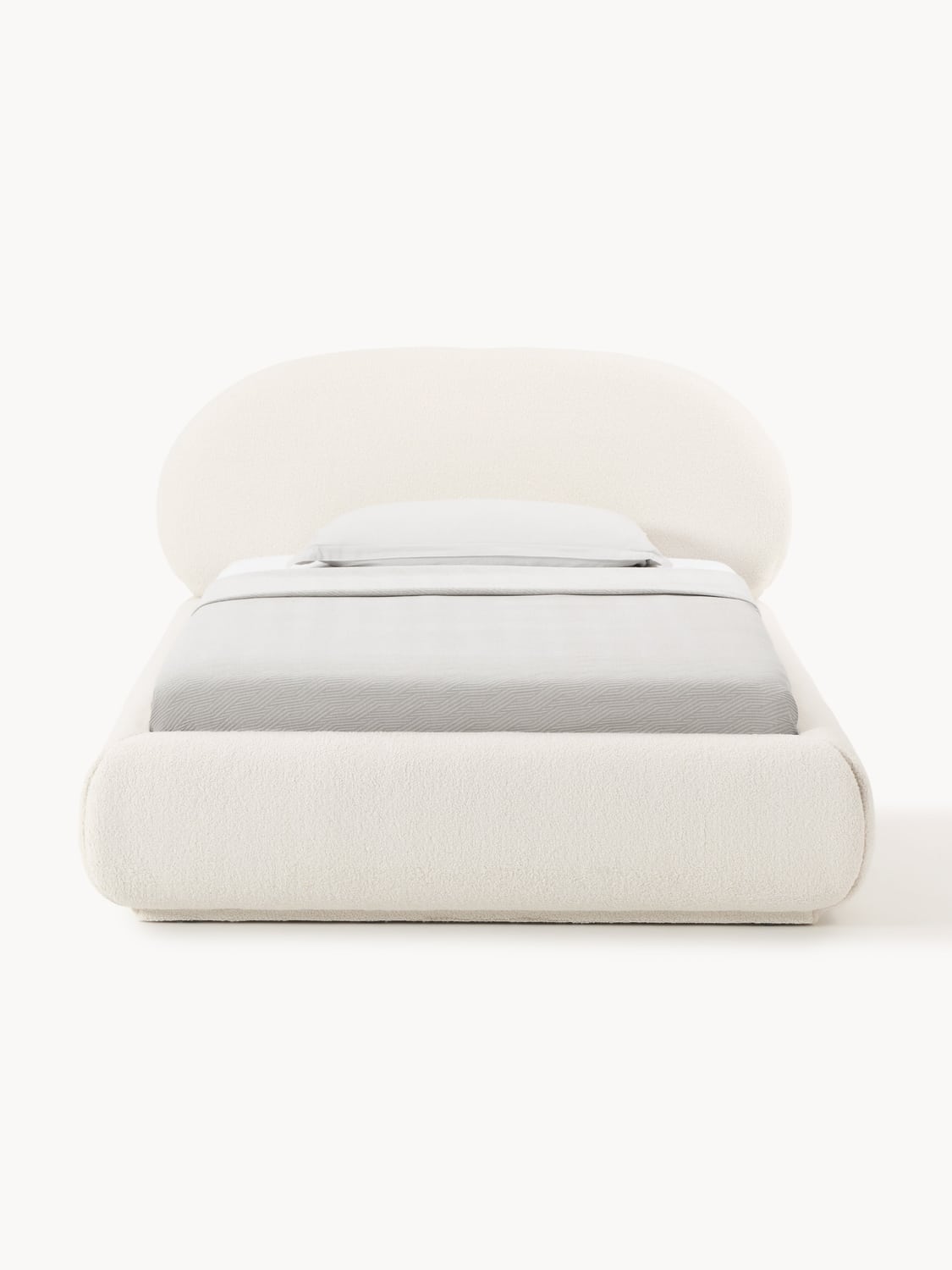 Alba Teddy-Upholstered Single Bed with Storage