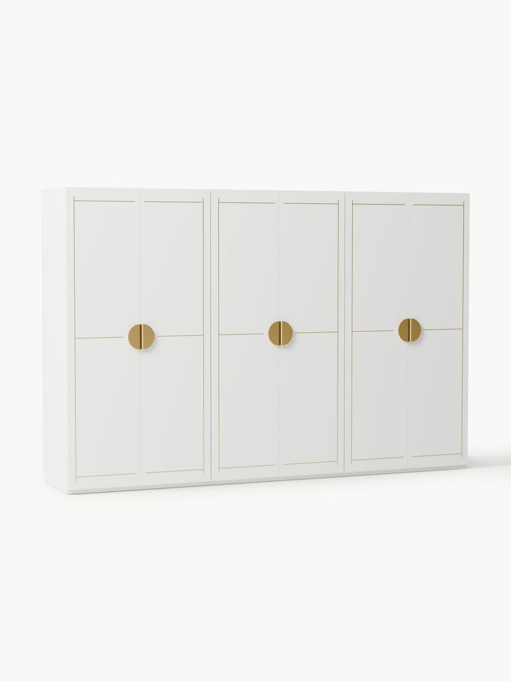 Denise Modular Hinged-Door Wardrobe, 300 cm Width, in various sizes