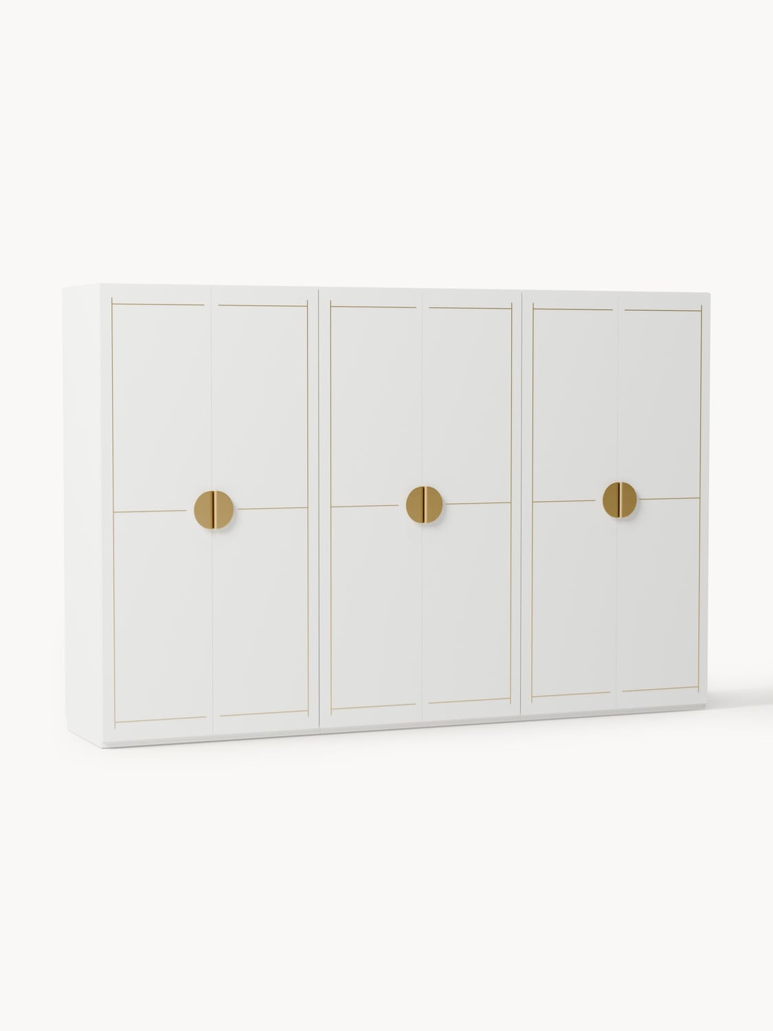 Denise Modular Hinged-Door Wardrobe, 300 cm Width, in various sizes