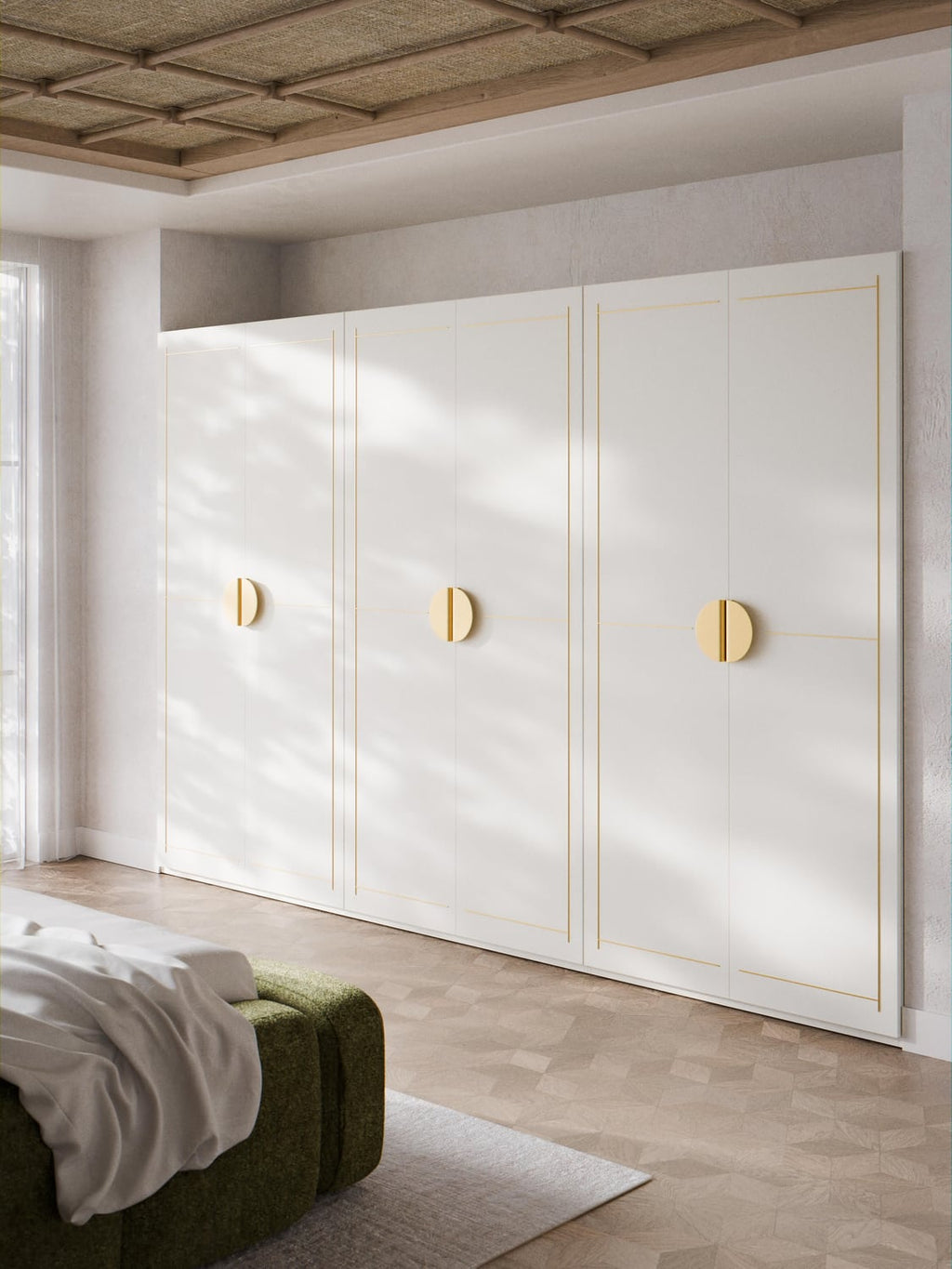 Denise Modular Hinged-Door Wardrobe, 300 cm Width, in various sizes
