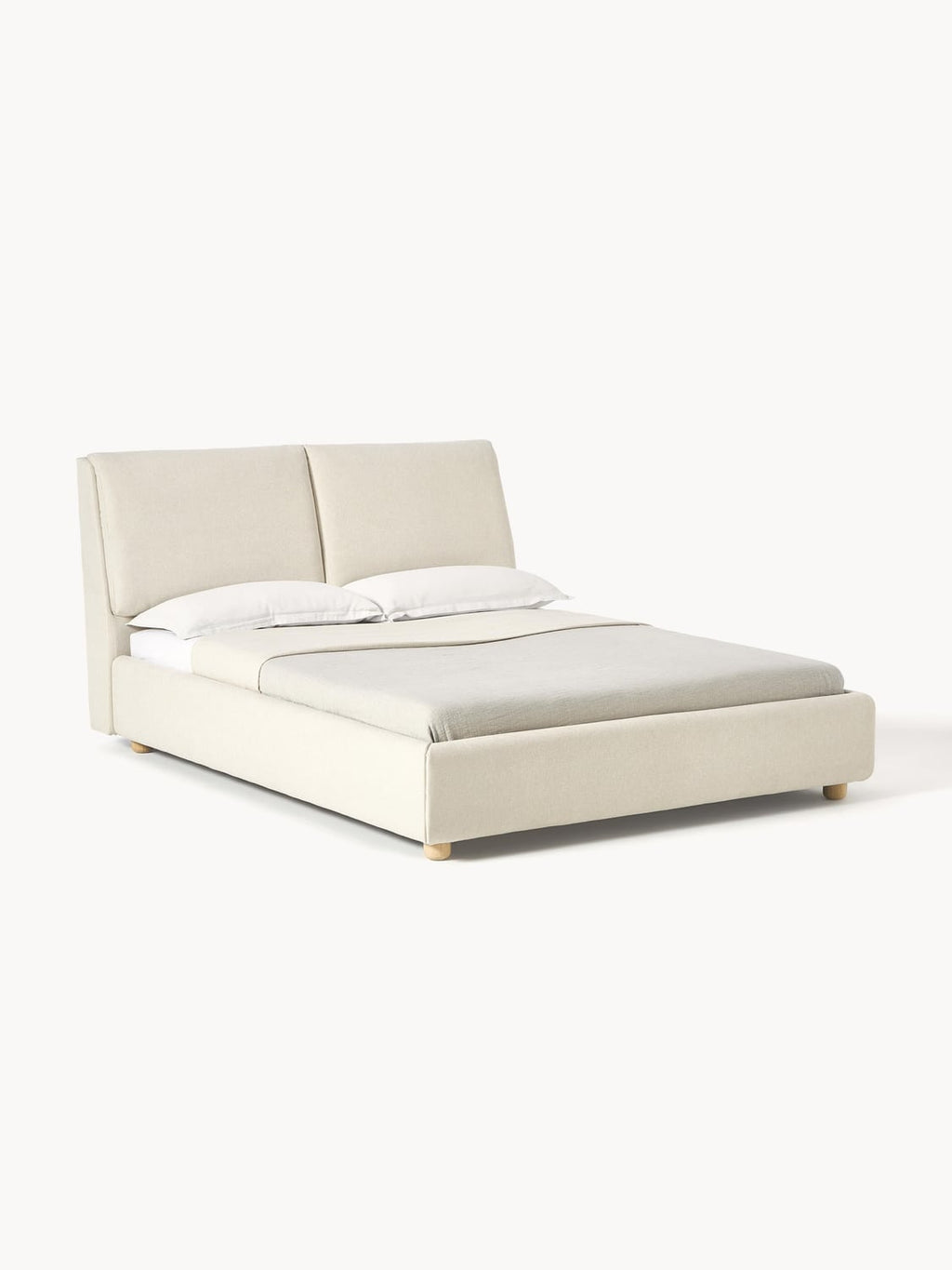 Laura Upholstered Bed — Light Grey