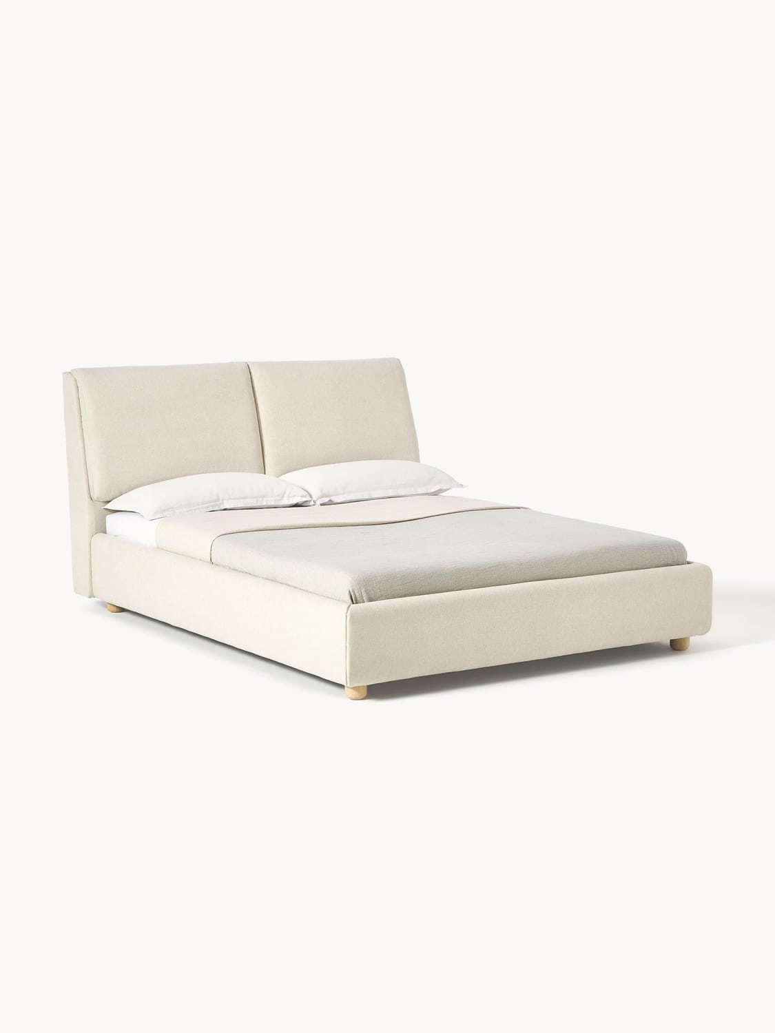 Laura Upholstered Bed — Light Grey