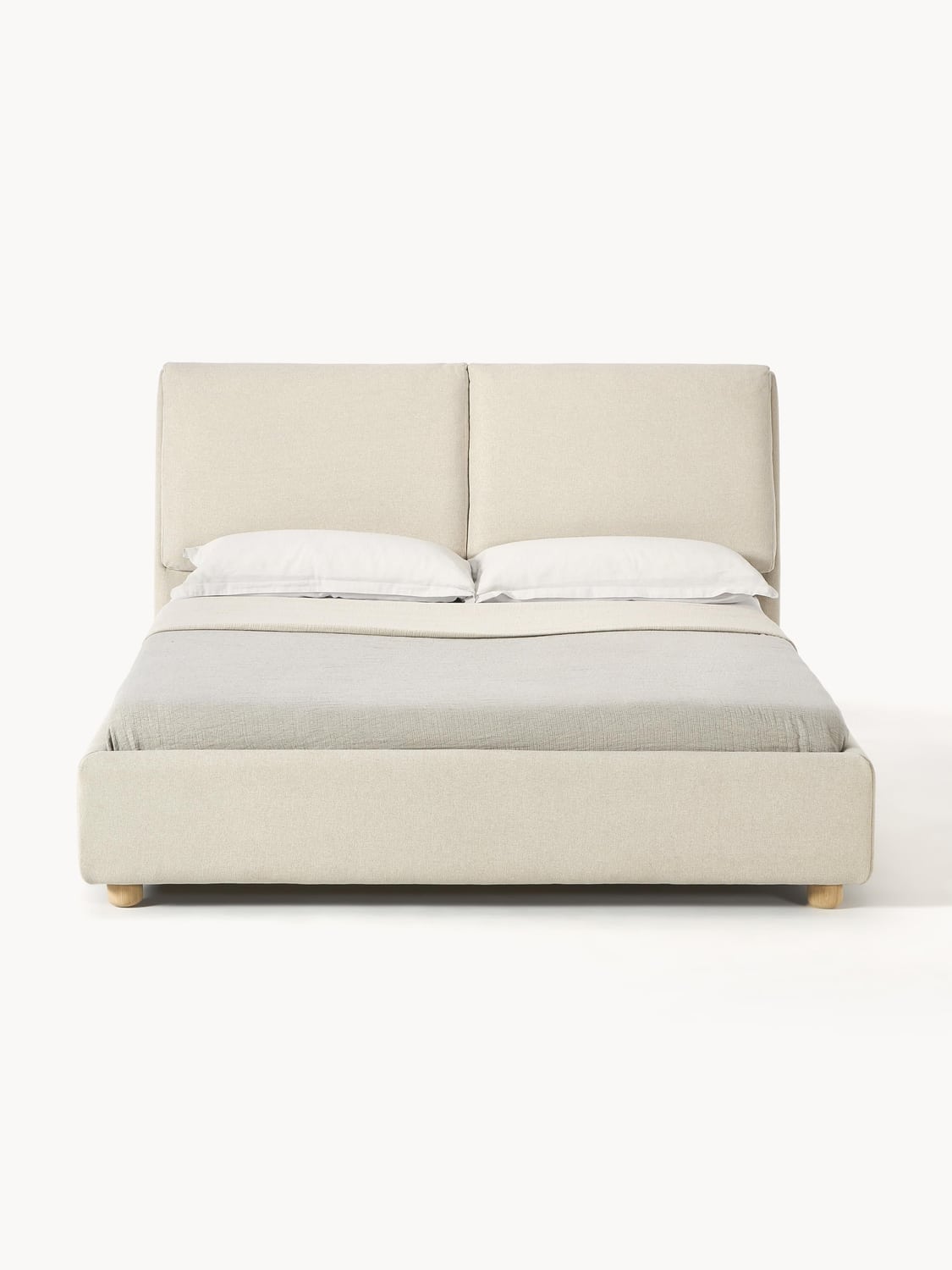 Laura Upholstered Bed — Light Grey