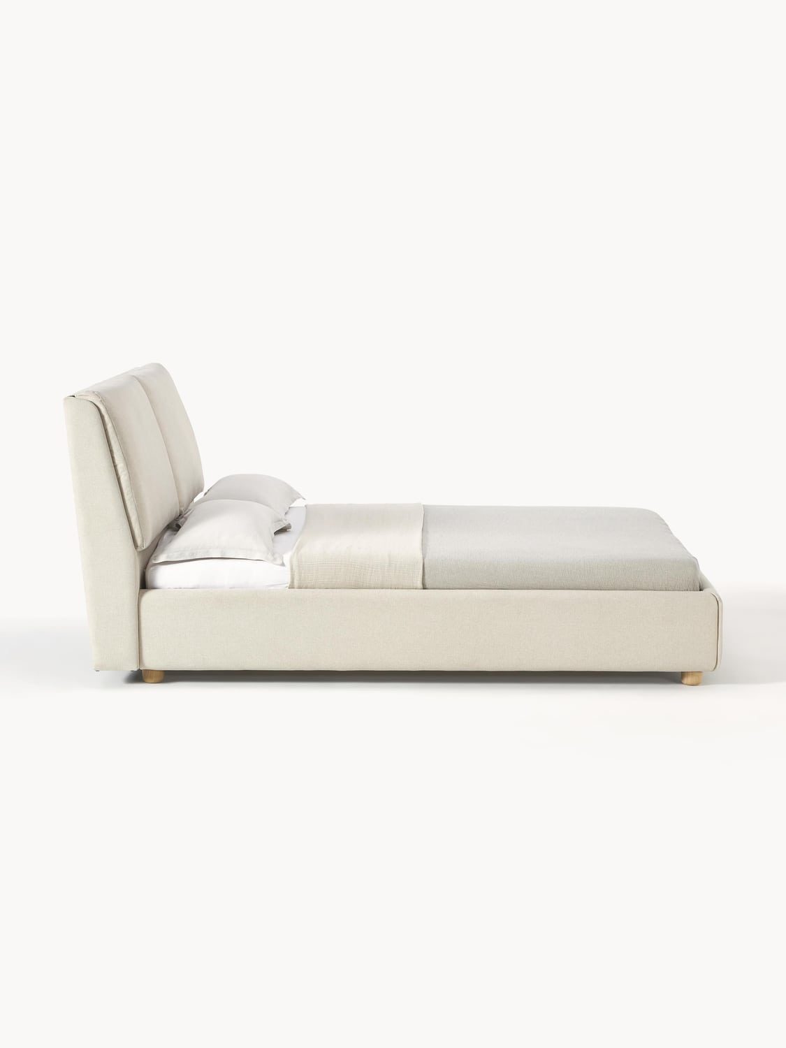 Laura Upholstered Bed — Light Grey