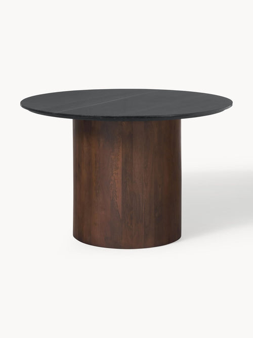 Abby Round Marble-Dining Table, Ø 120 cm — Chocolate