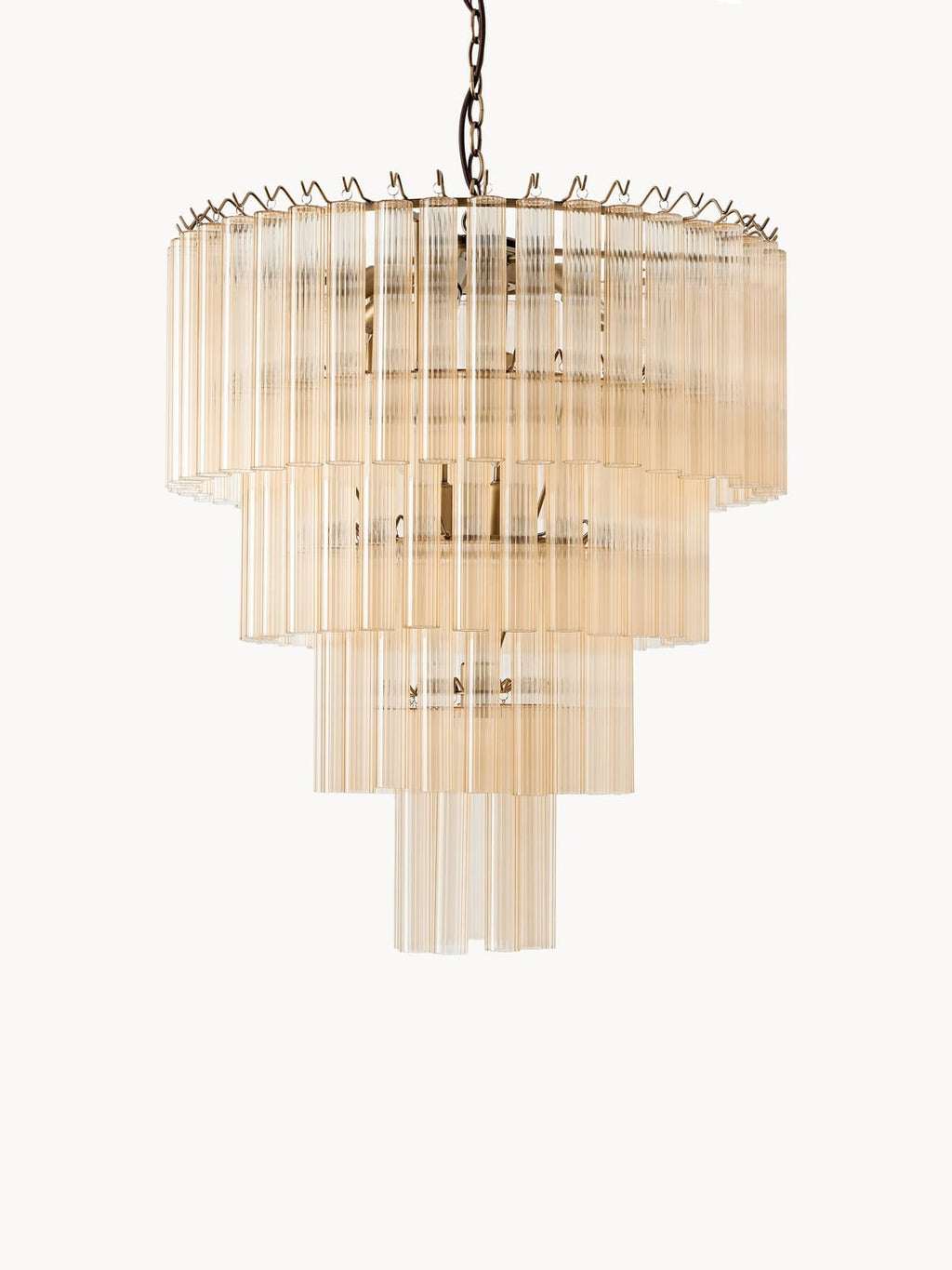 Janae Large Chandelier in Glass — Beige