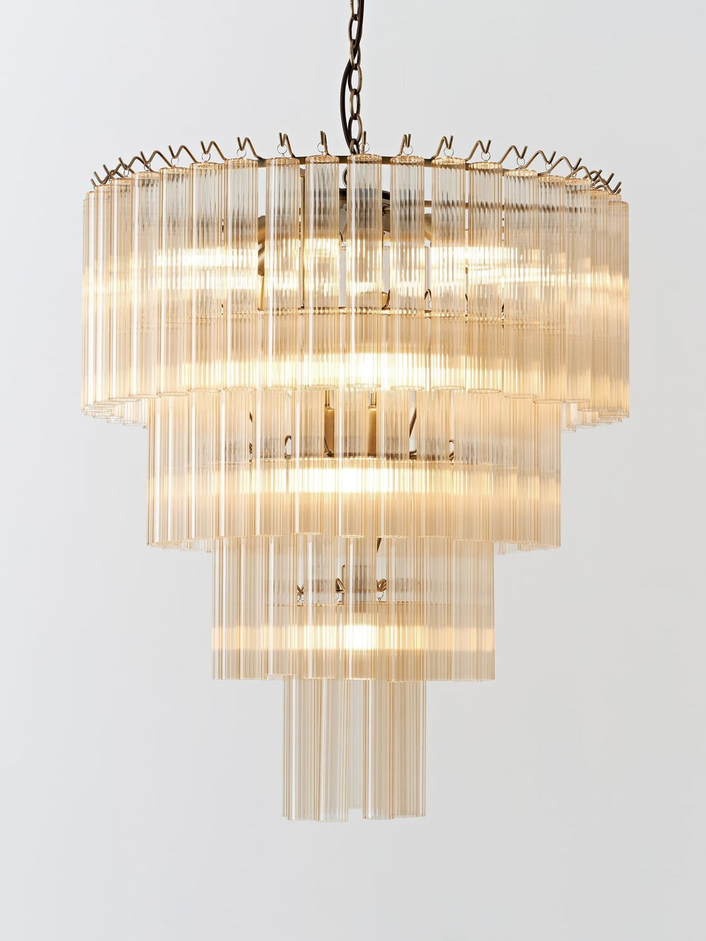 Janae Large Chandelier in Glass — Beige