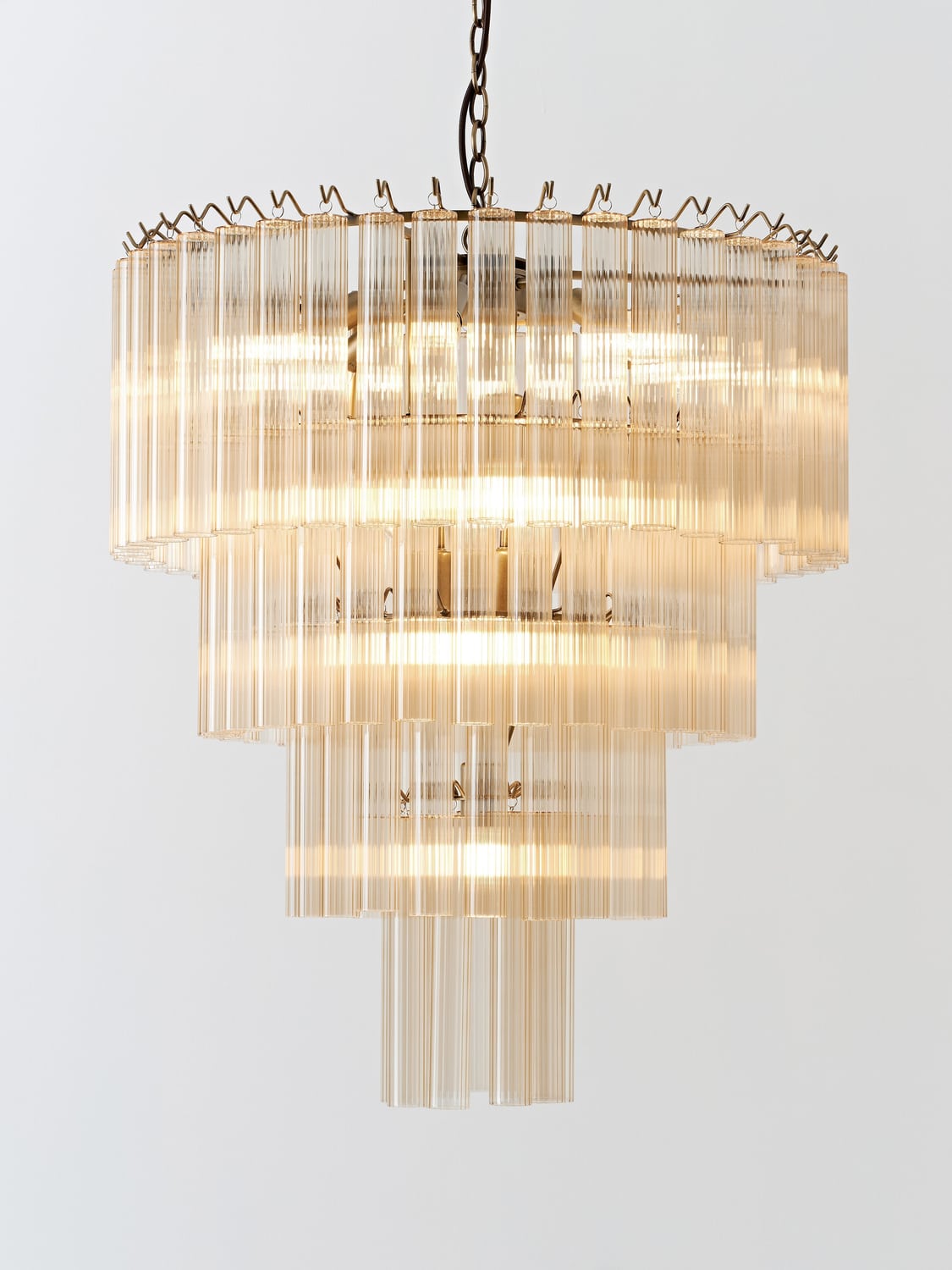 Janae Large Chandelier in Glass — Beige