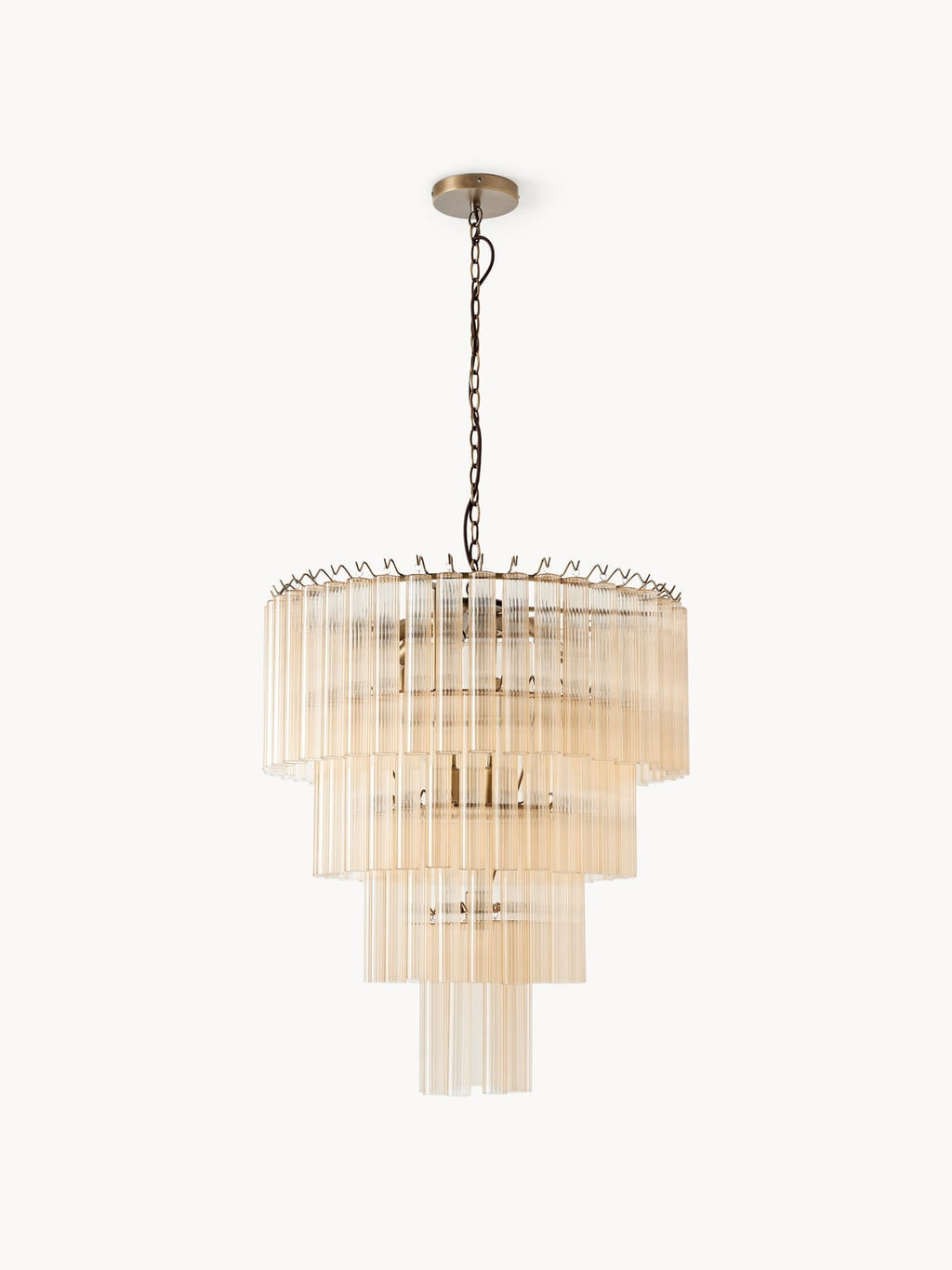 Janae Large Chandelier in Glass — Beige