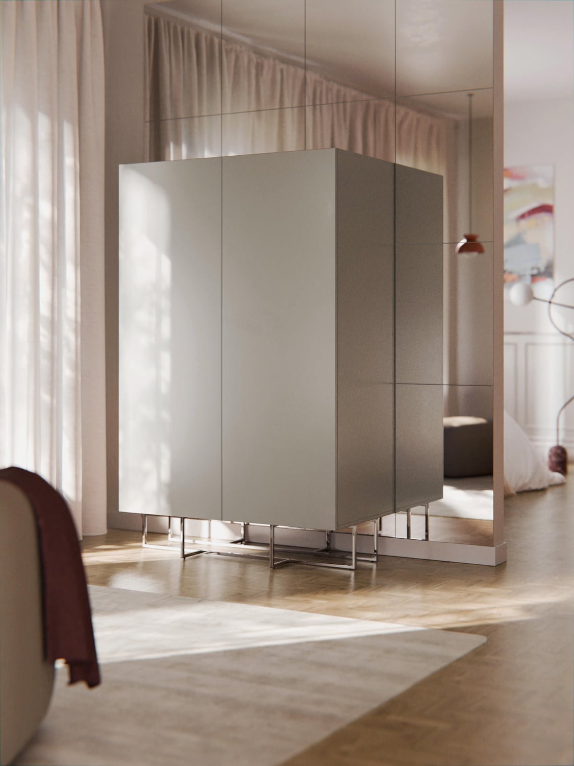 Joe Small Wood-Wardrobe — Taupe