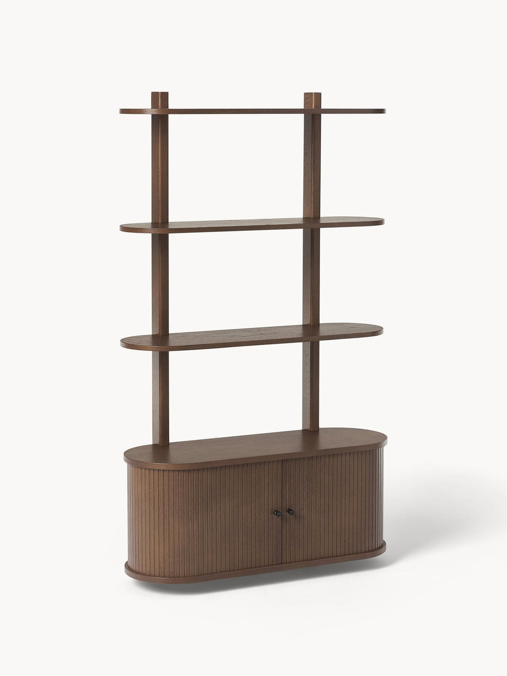 Calary Wall Shelf with Fluted Front — Dark Grey