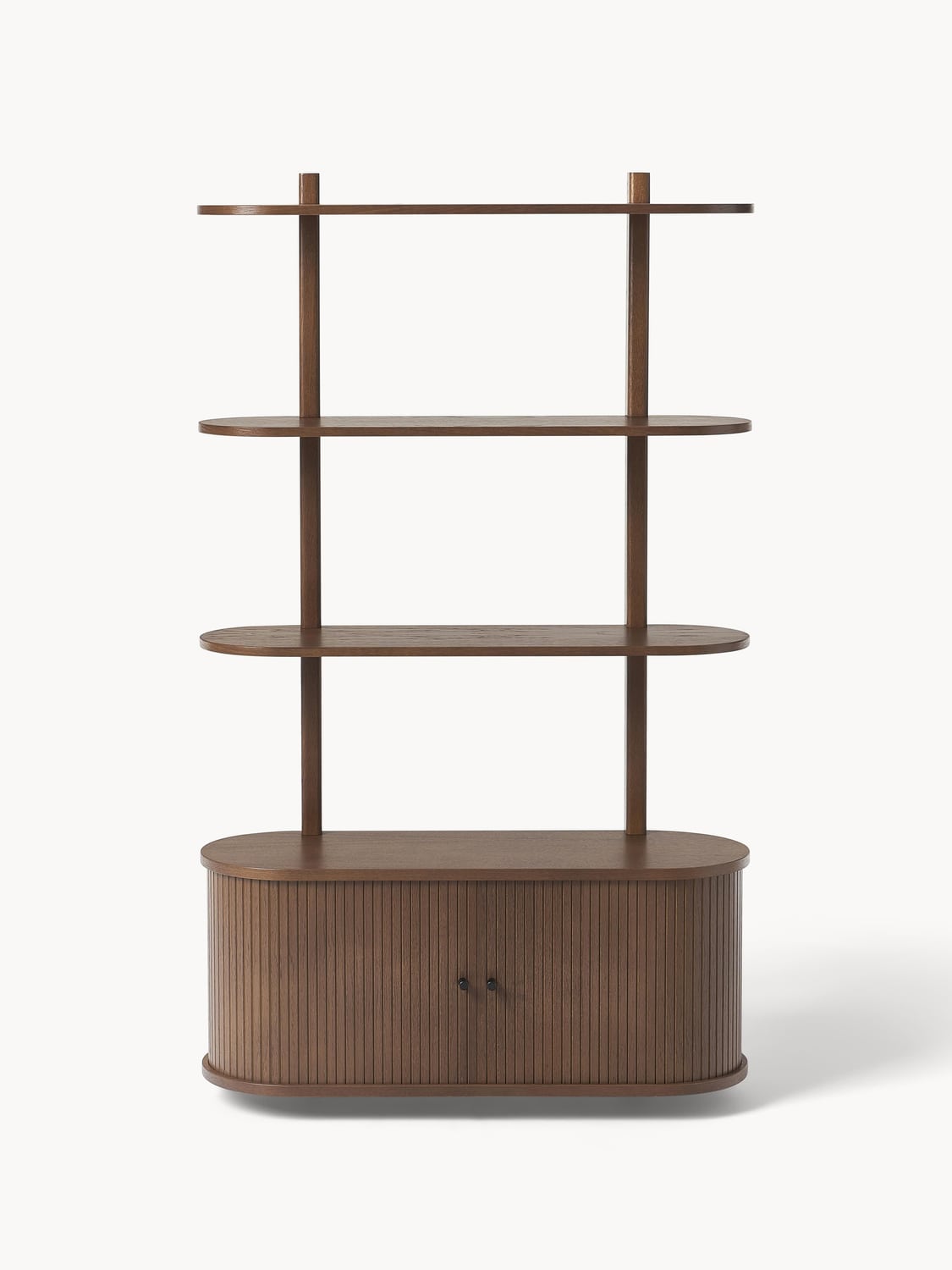 Calary Wall Shelf with Fluted Front — Dark Grey