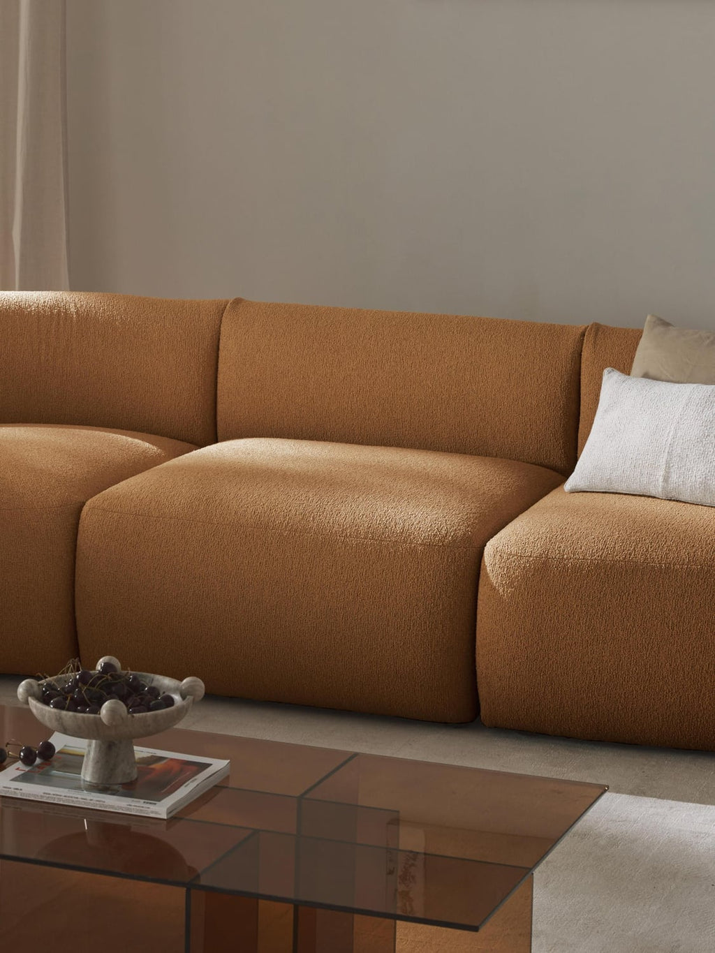Sofia Bouclé Middle Module — Caramel