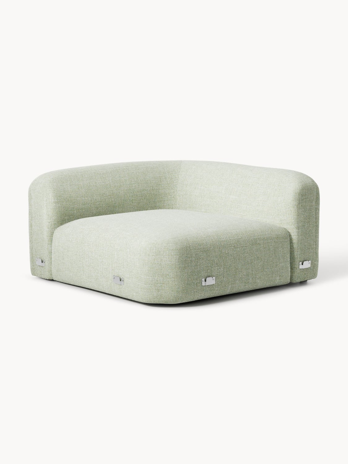 Wolke Round Bouclé Corner Module — Oatmeal