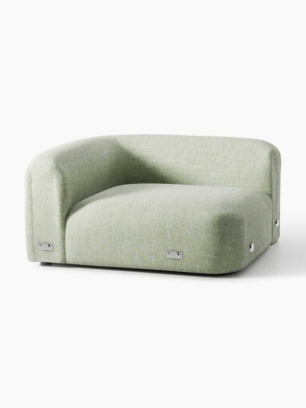 Wolke Round Bouclé Corner Module — Oatmeal