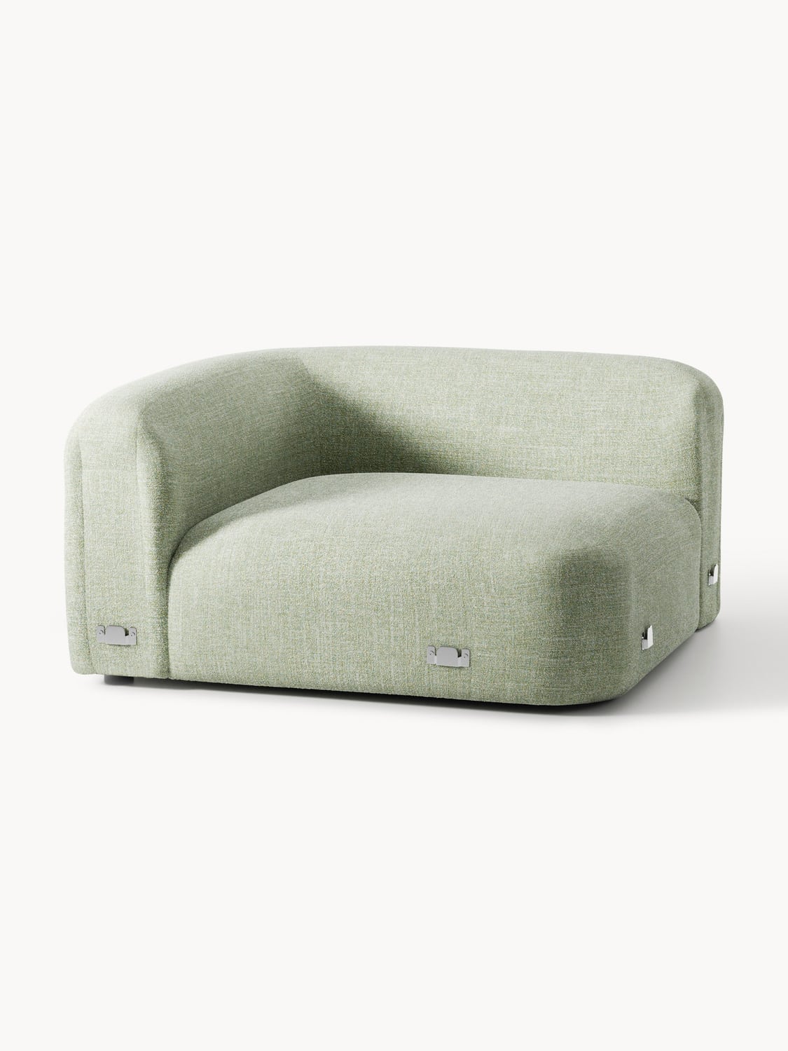 Wolke Round Bouclé Corner Module — Oatmeal