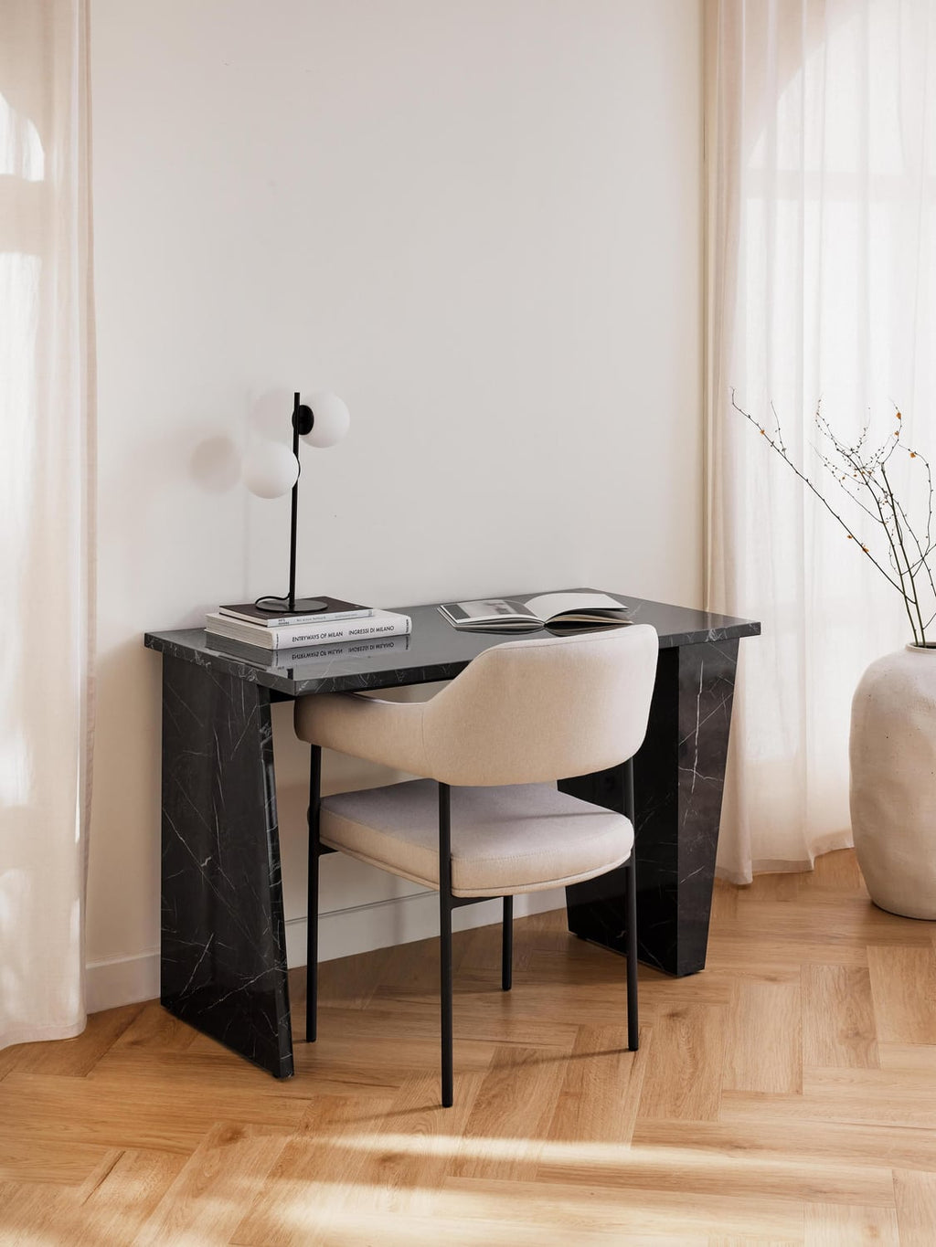 Liam Desk in Marble-Look