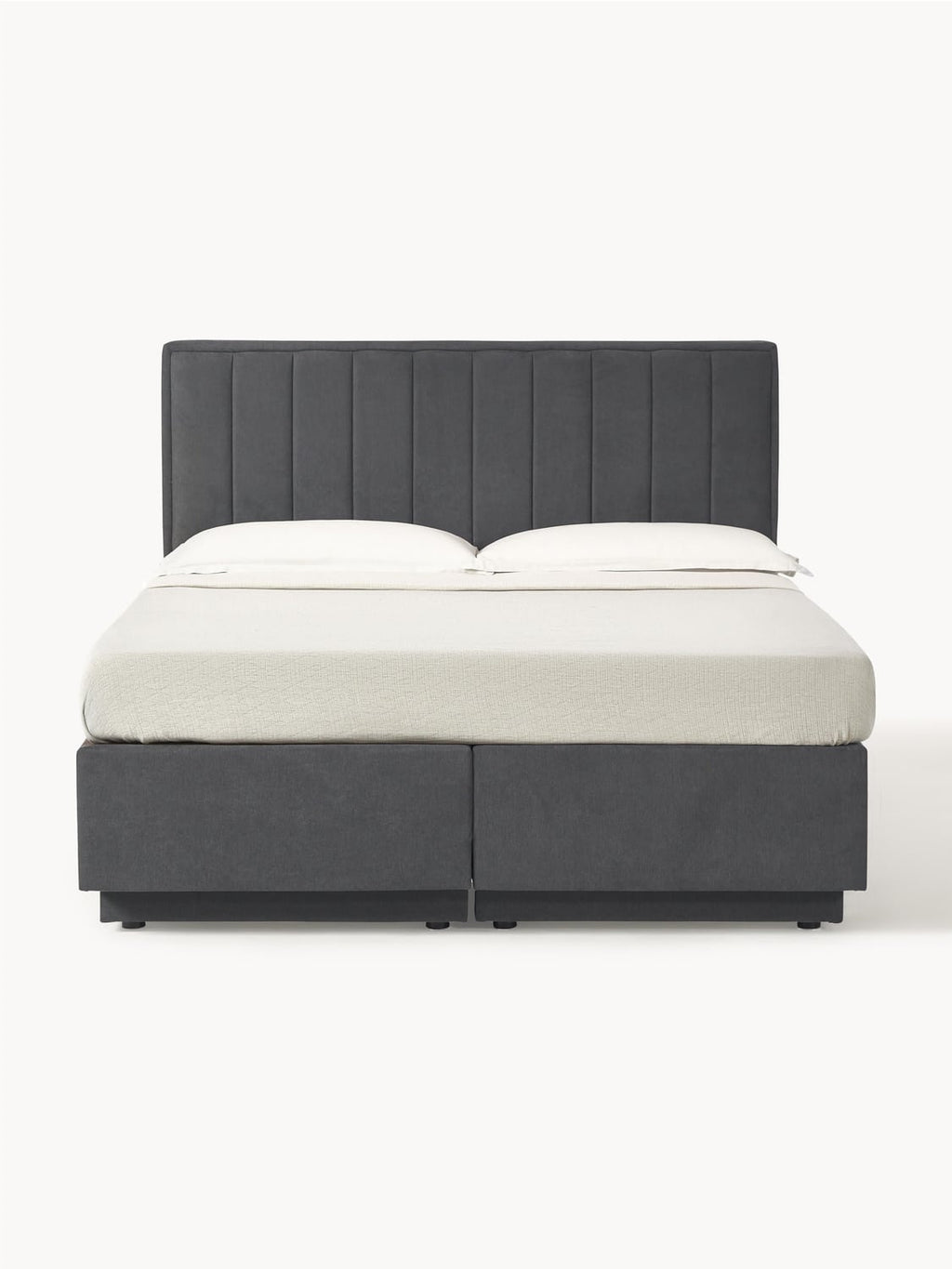 Livia Box-Spring Bed with Storage — Taupe