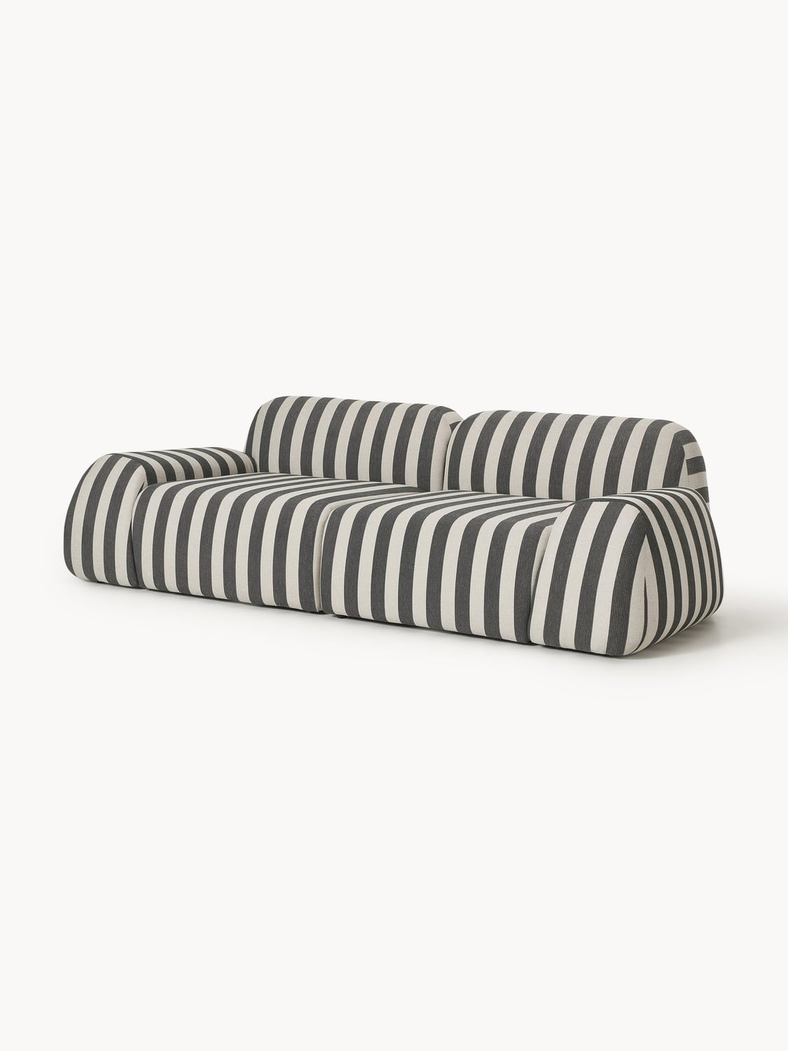Wolke Modular Striped Sofa (3-seater) — Taupe