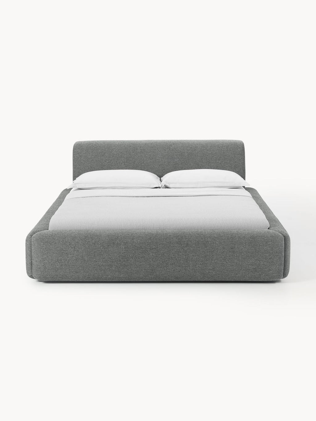 Melva Upholstered Bed with Storage — Grey