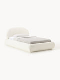 Alba Bouclé-Upholstered Single Bed — Off-White