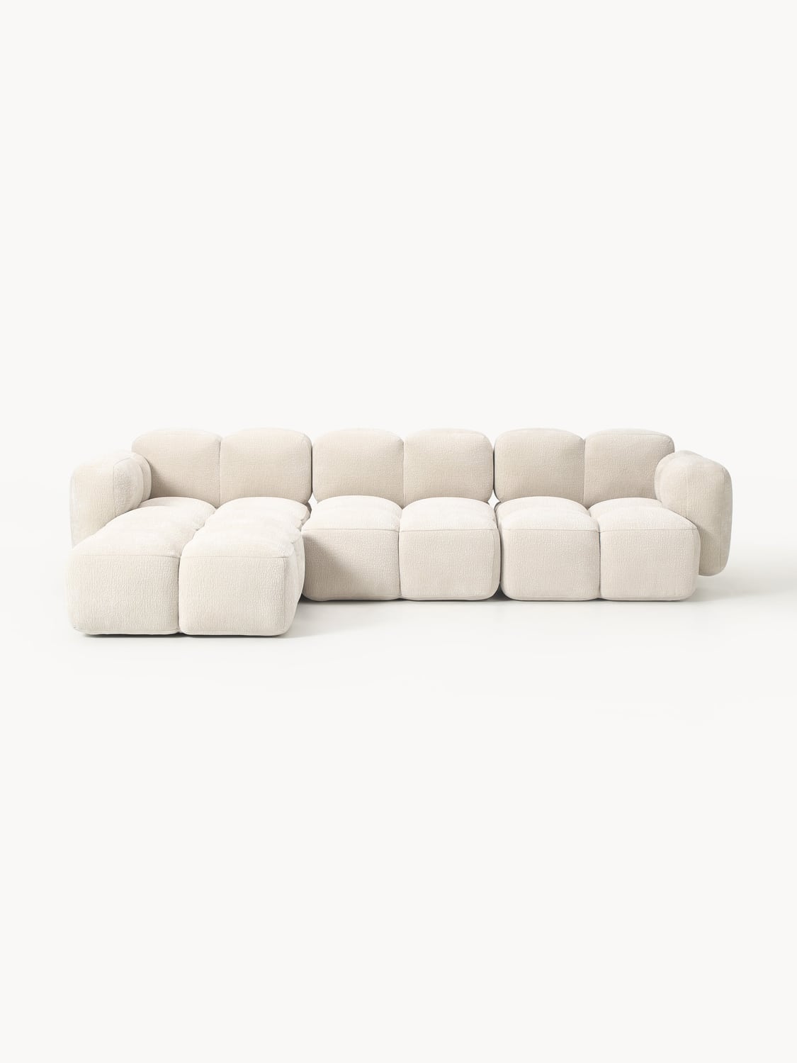 Tayla Modular Sofa (4-seater) with Ottoman (left/right) — Blush