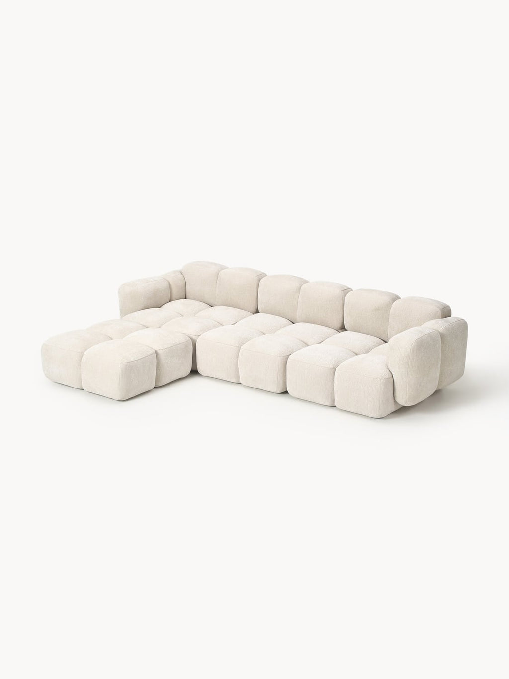 Tayla Modular Sofa (4-seater) with Ottoman (left/right) — Blush