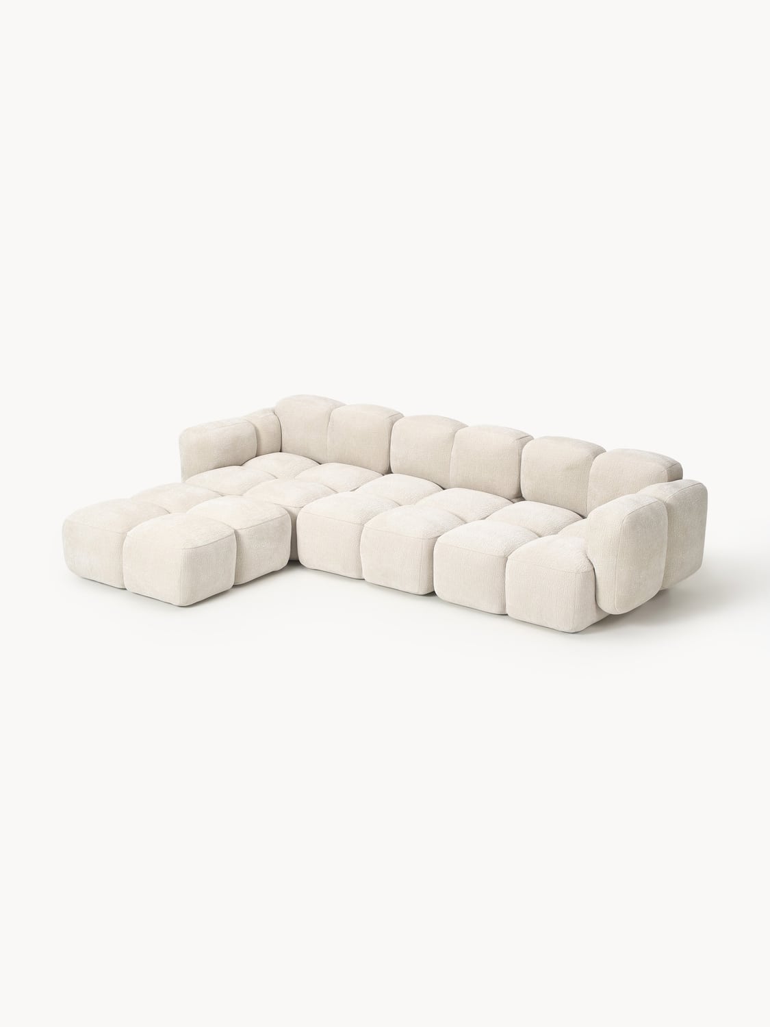Tayla Modular Sofa (4-seater) with Ottoman (left/right) — Blush